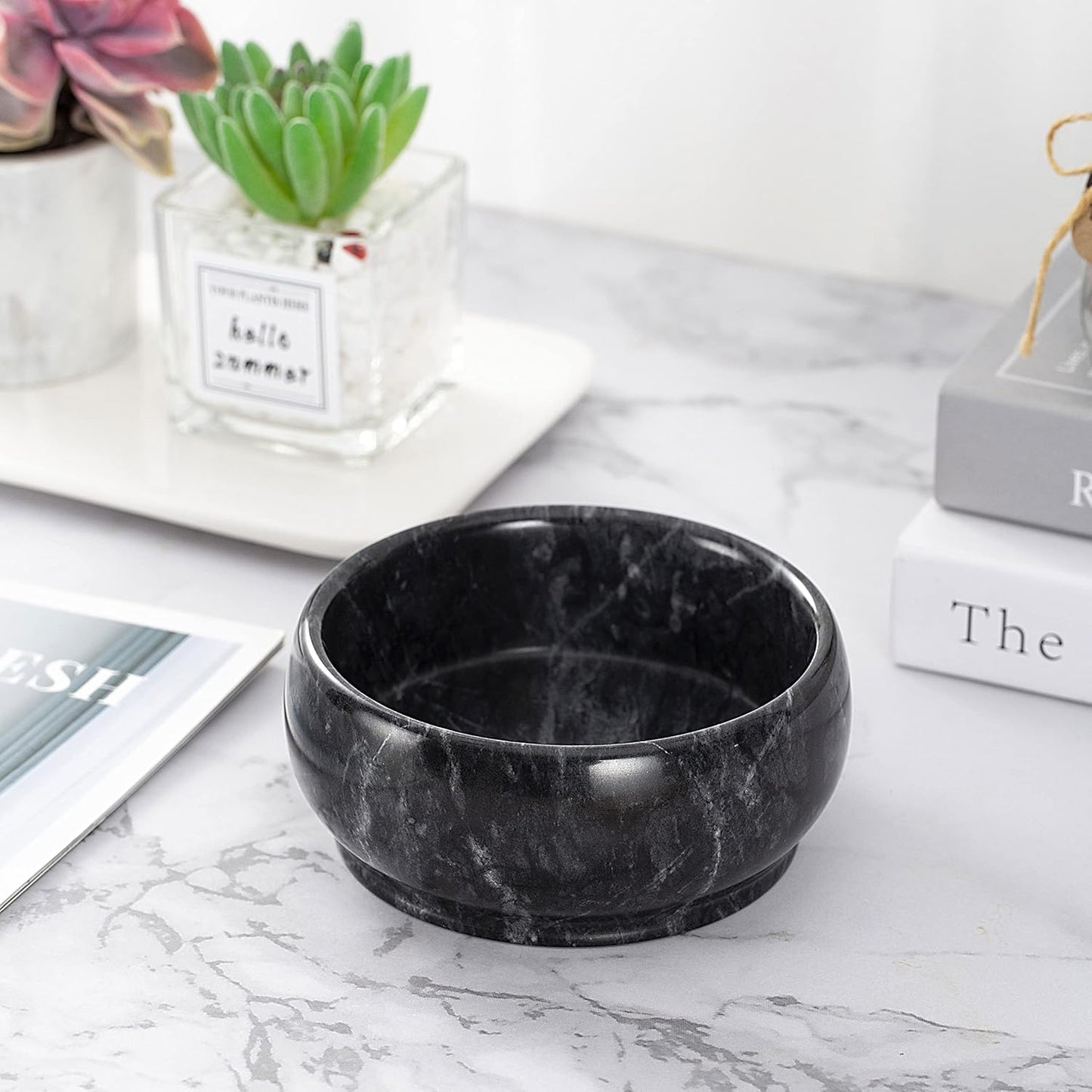 Natural Marble Key / Black Marble / 4.72 Inch