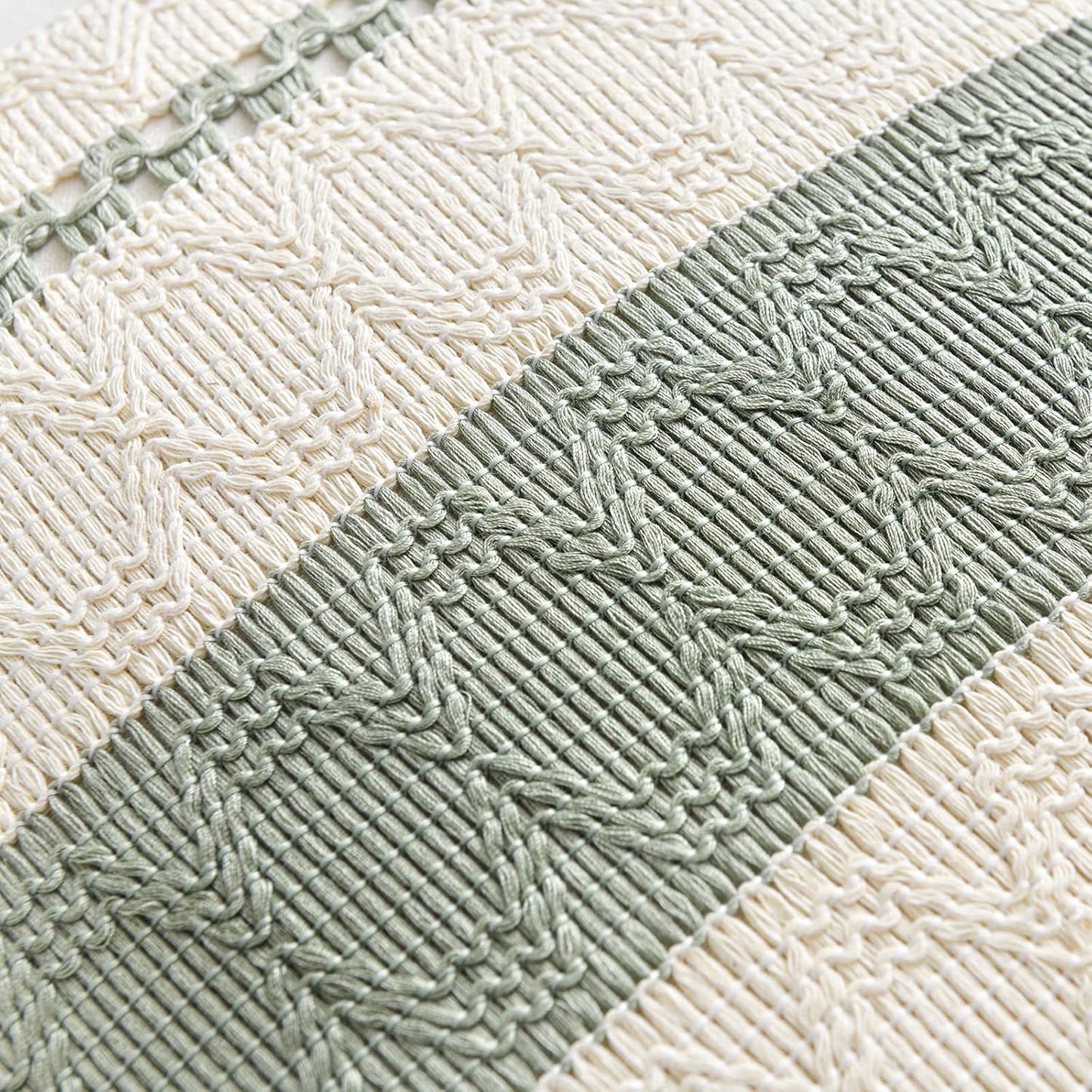 Boho Decorative Throw Pillow Covers / 18 x 18 / Sage Green / Set of 2