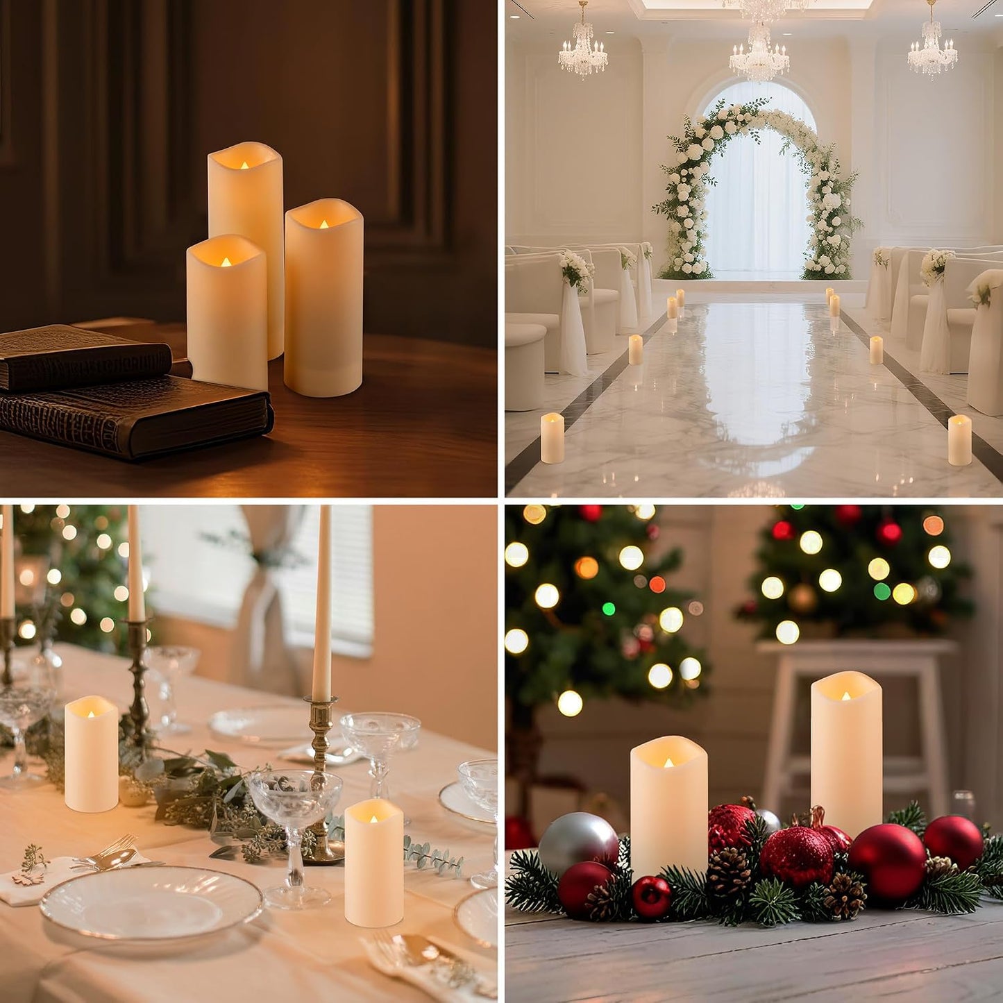 120 Pack Waterproof Outdoor Flameless Candles, Battery Operated Flickering LED Candles with Remote Control and Timer