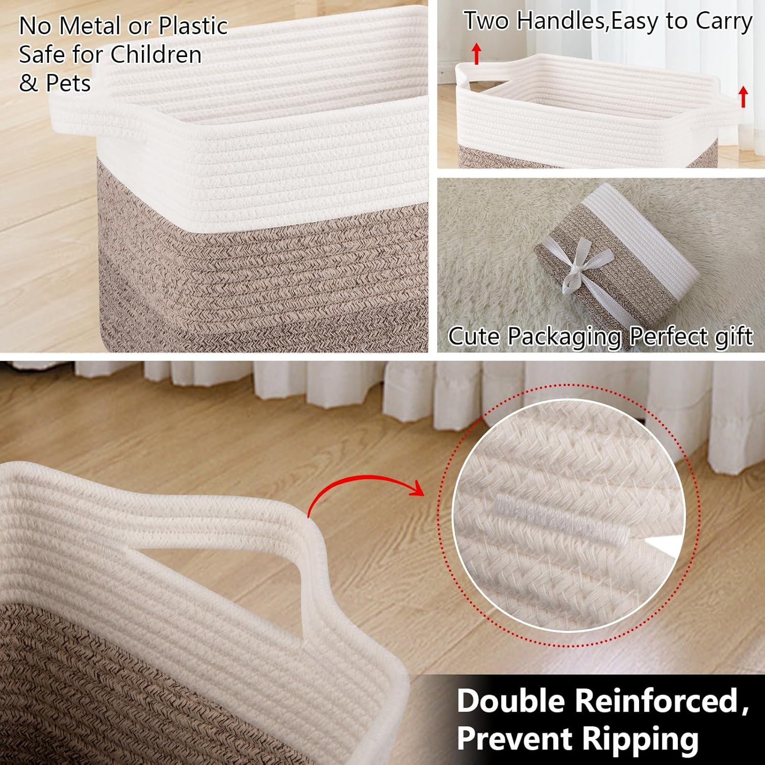 Woven Baskets for Storage / Gradient Yellow / 13 x 9.9 x 8.7 / Set of 3