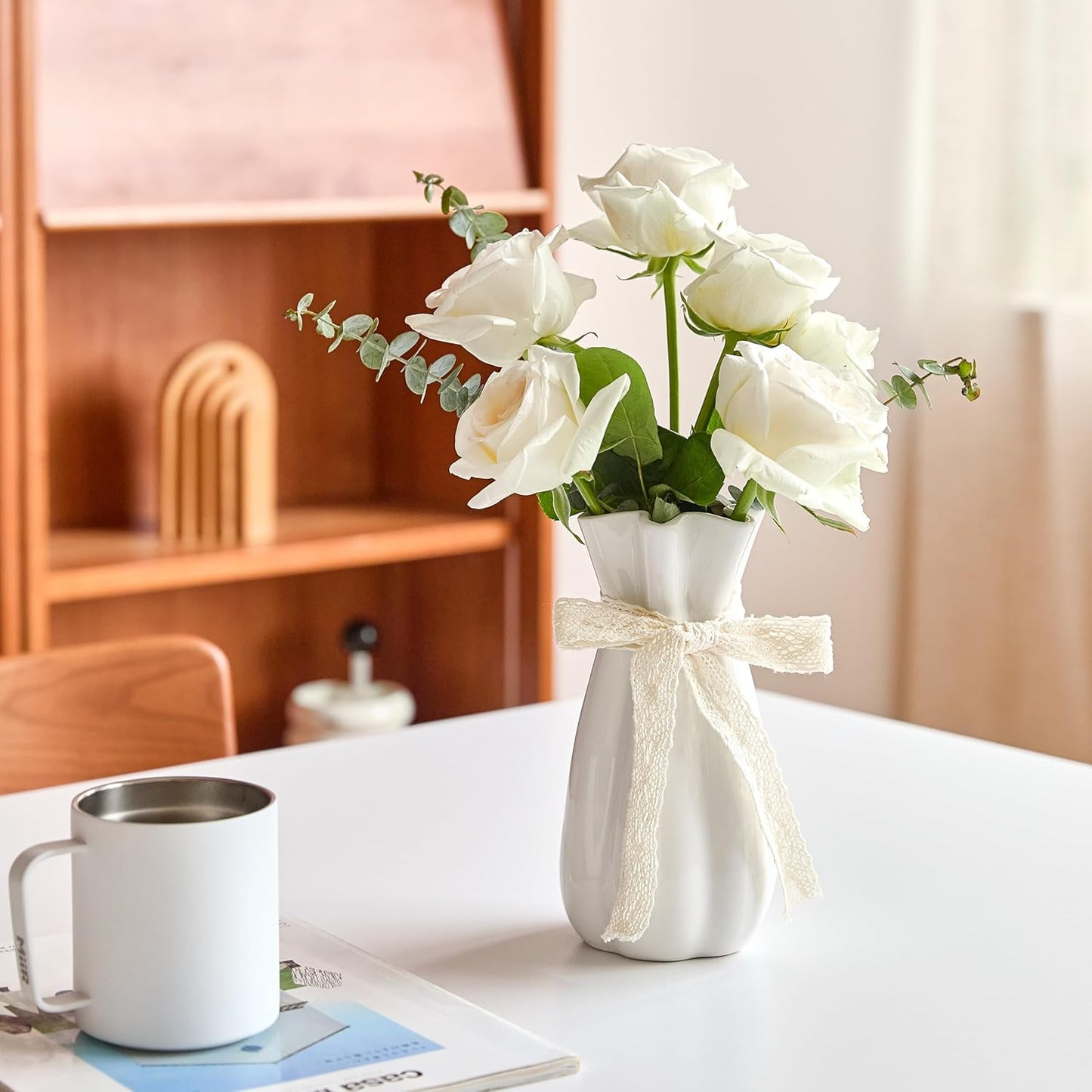 Ceramic Flower Vase / Vase-01 / White