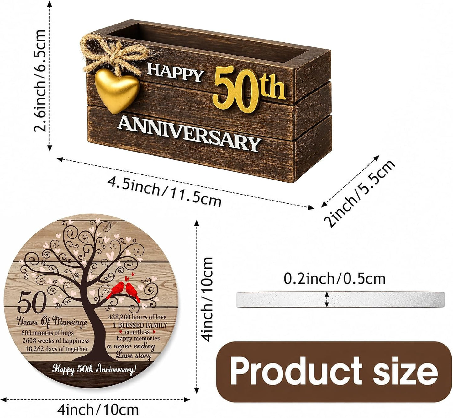 Holder Rustic Wooden Drink Coasters / Style 1