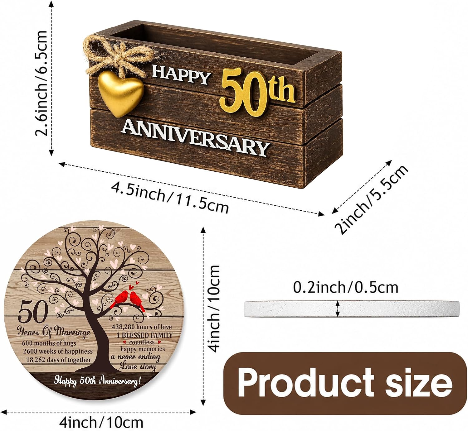 Holder Rustic Wooden Drink Coasters / Style 1