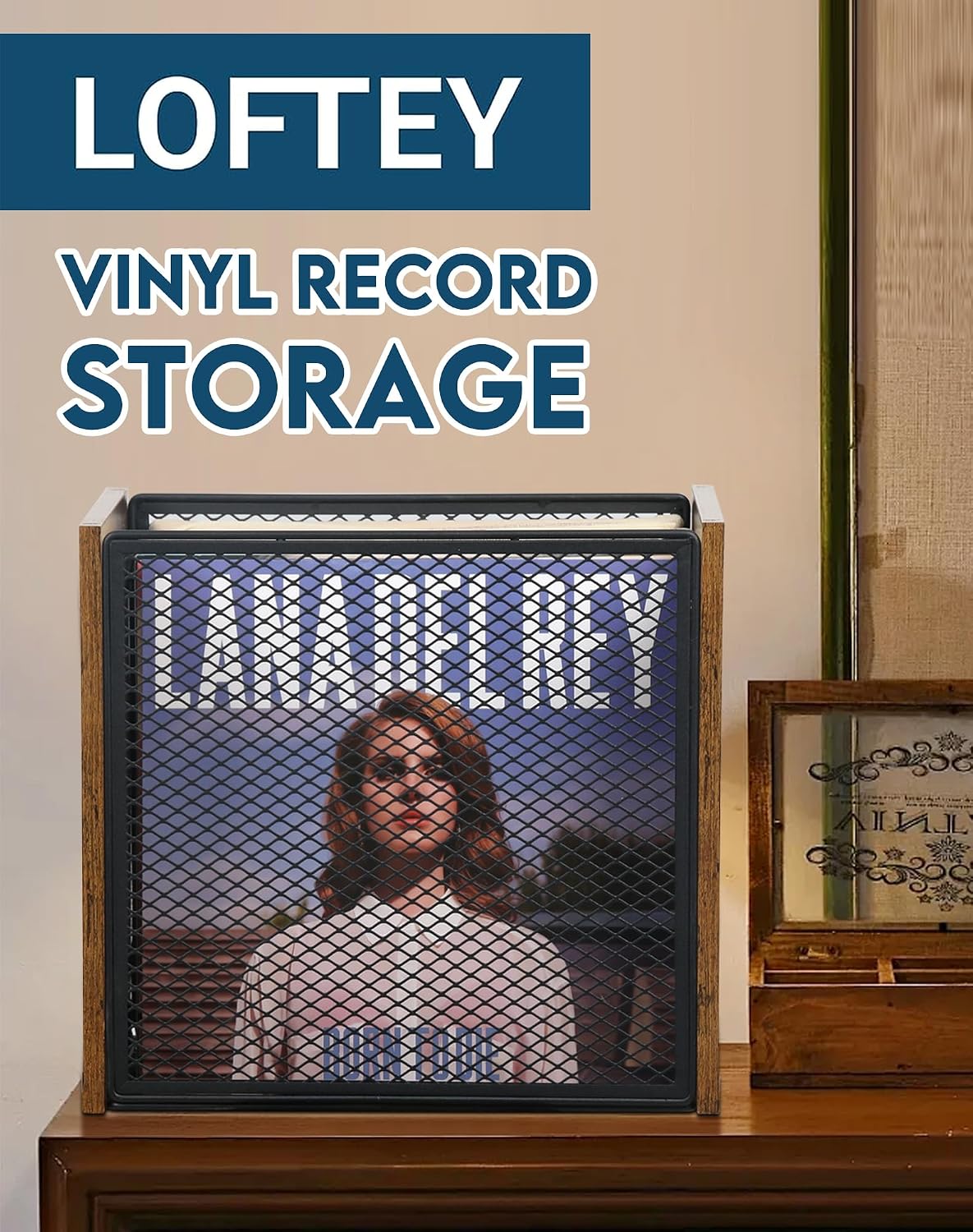 LOFTEY 2 Pack Stackable Vinyl Record Storage, Cube Record Crate Box for LPs | Holds 100-120 Records Total, 110 lb Load