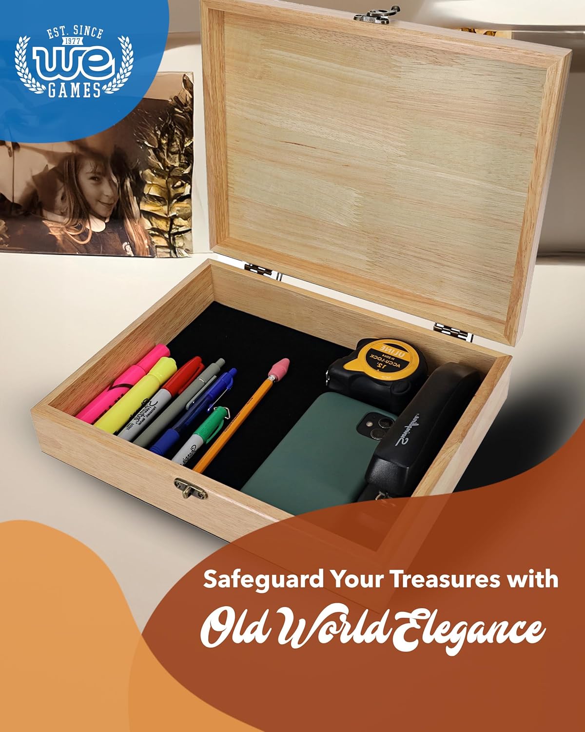 Old World Wooden Box / Natural Wood
