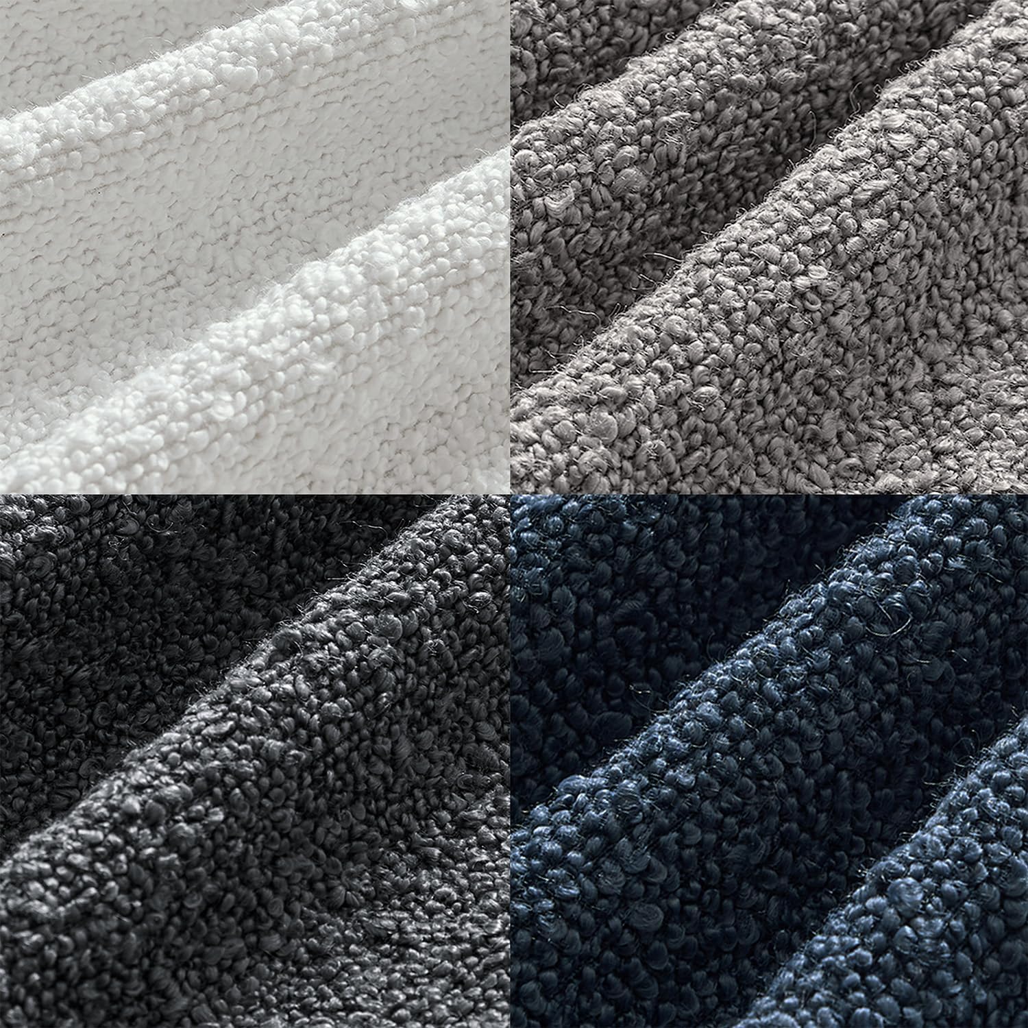 Decorative Textured Boucle Throw Pillow Covers Accent Solid Pillow / 18 x 18 / Blue Gray / Set of 4