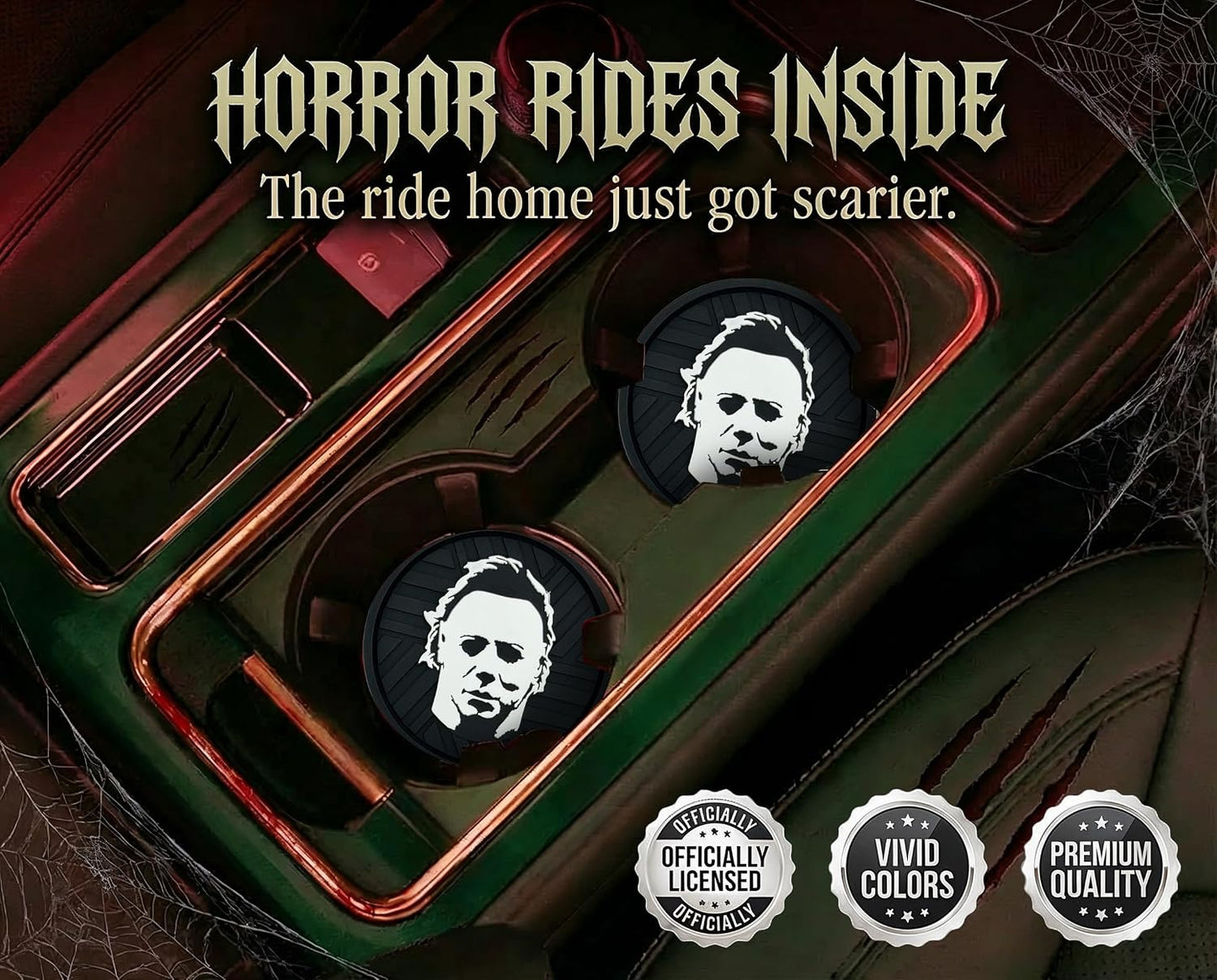 Officially Licensed Myers Halloween Automotive 3D Textured Silicone Coasters / Michael