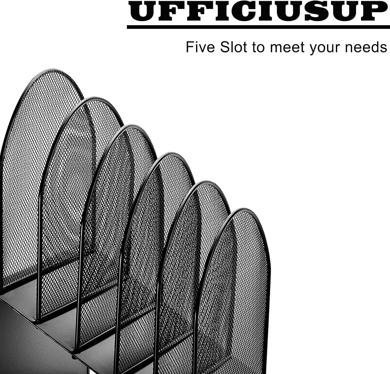 Desktop File Organizers 2 Pack Inclined Document Holders 5 Section Office Supplies Mesh Vertical File Sorters Metal