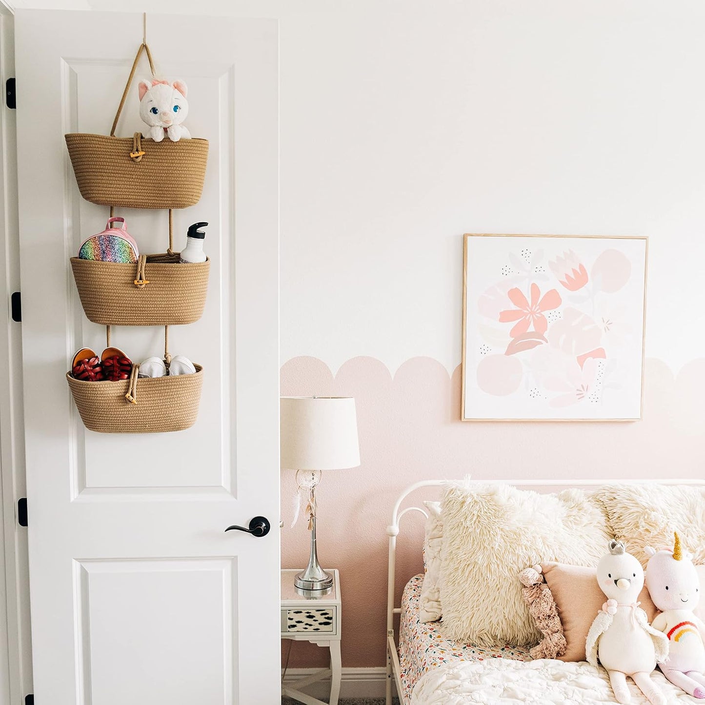 Hanging Wall Basket for Storage / Full Honey / 3-tier
