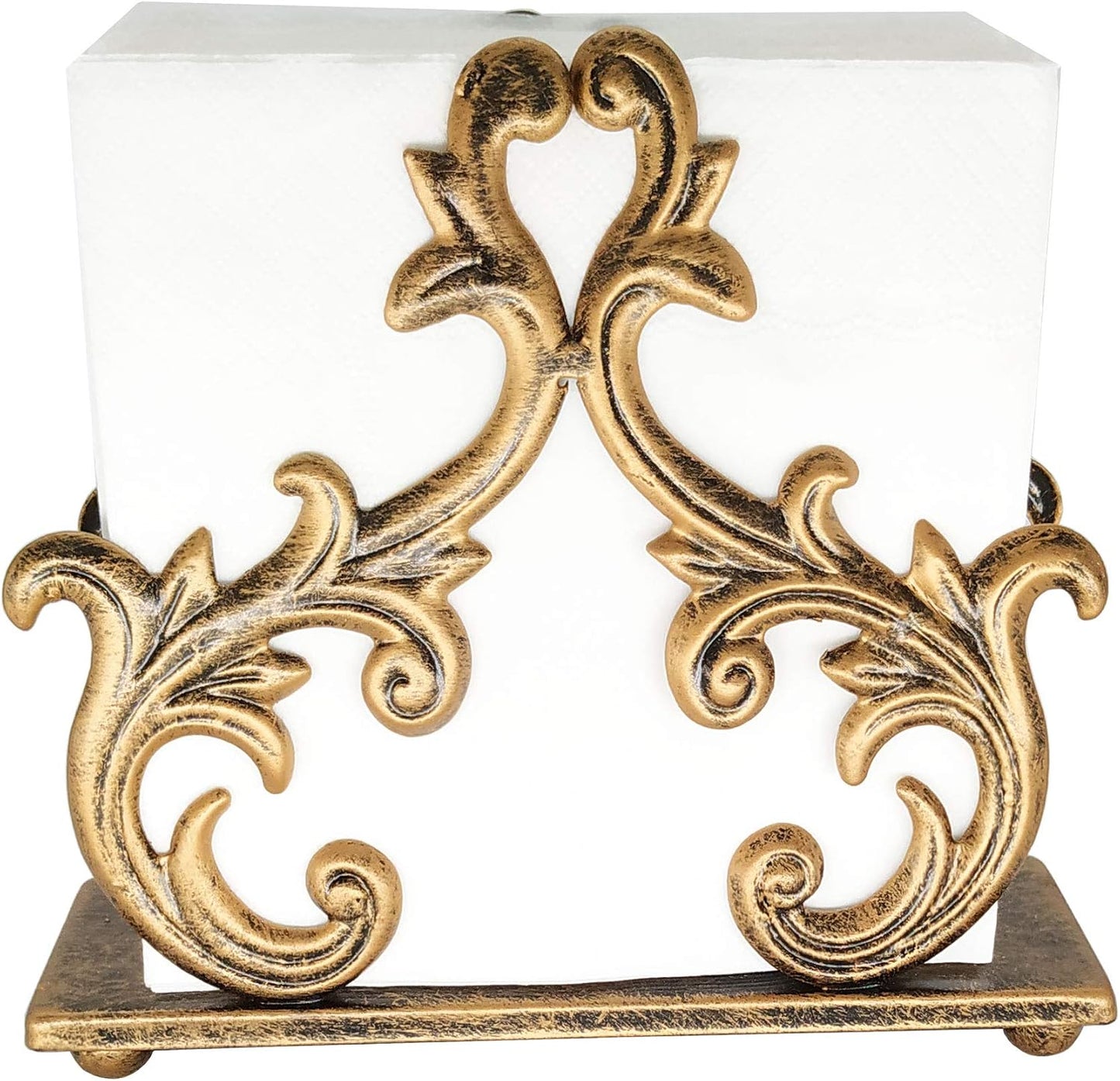 Decorative Metal Tissue Rack for Tabletop / Bronze / One Size / 6 x 2 x 5.3
