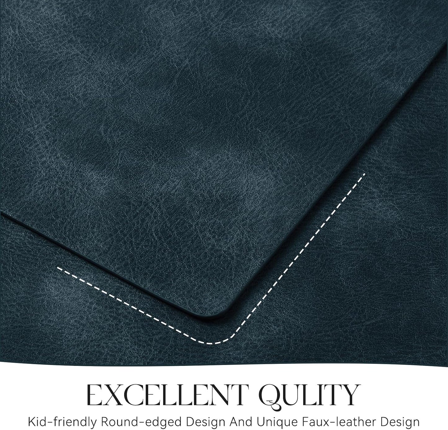 MOSAYT Vinyl Placemats Set of 12-12 X 17 Inch - Faux Leather 100% Waterproof Oil-Proof Wipeable PU Place Mats, Heat