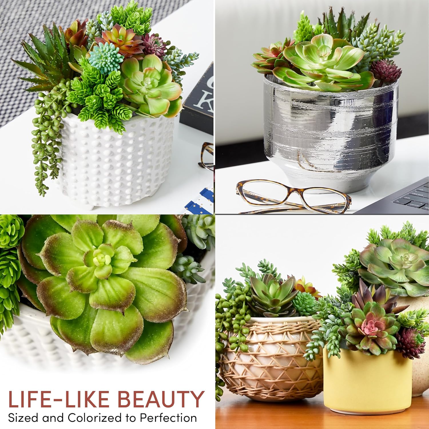 Succulents Plants Artificial Realistic Fake Succulents Faux / Set of 14