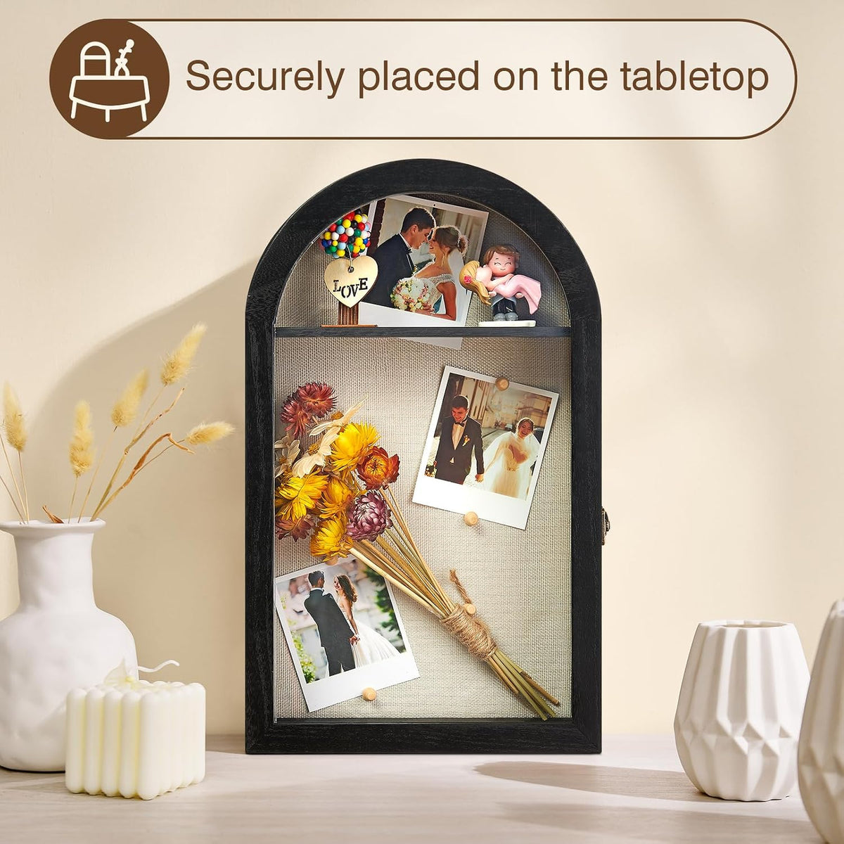 DGWJSU Shadow Box Frame 10x16 Large Shadow Boxes Display Cases with Linen Back and Removable Shelves, Picture Frame