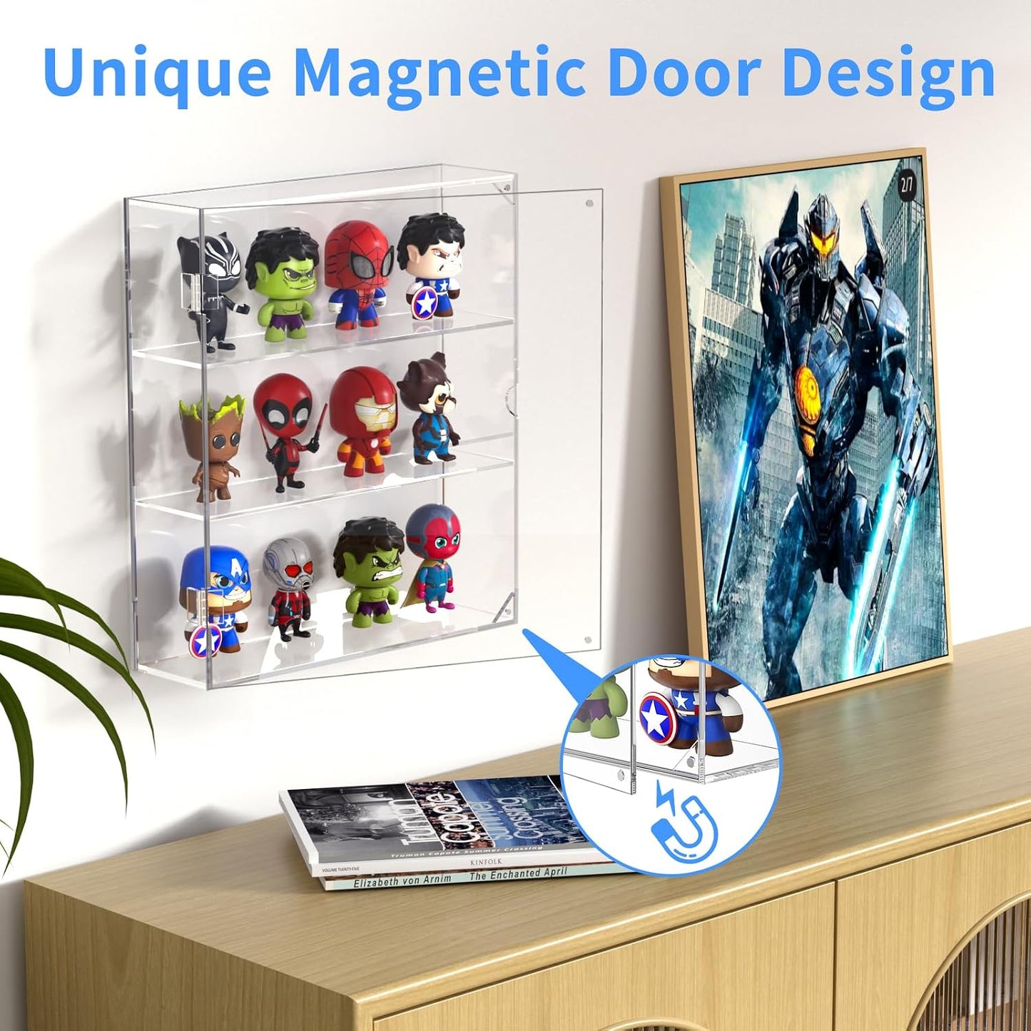 AITEE 3 Tiers Acrylic Display Case for Mini Funko Pop on Wall or Desktop | 11.8"Lx3.4"Wx13.3"H, dustproof, 3 tiers