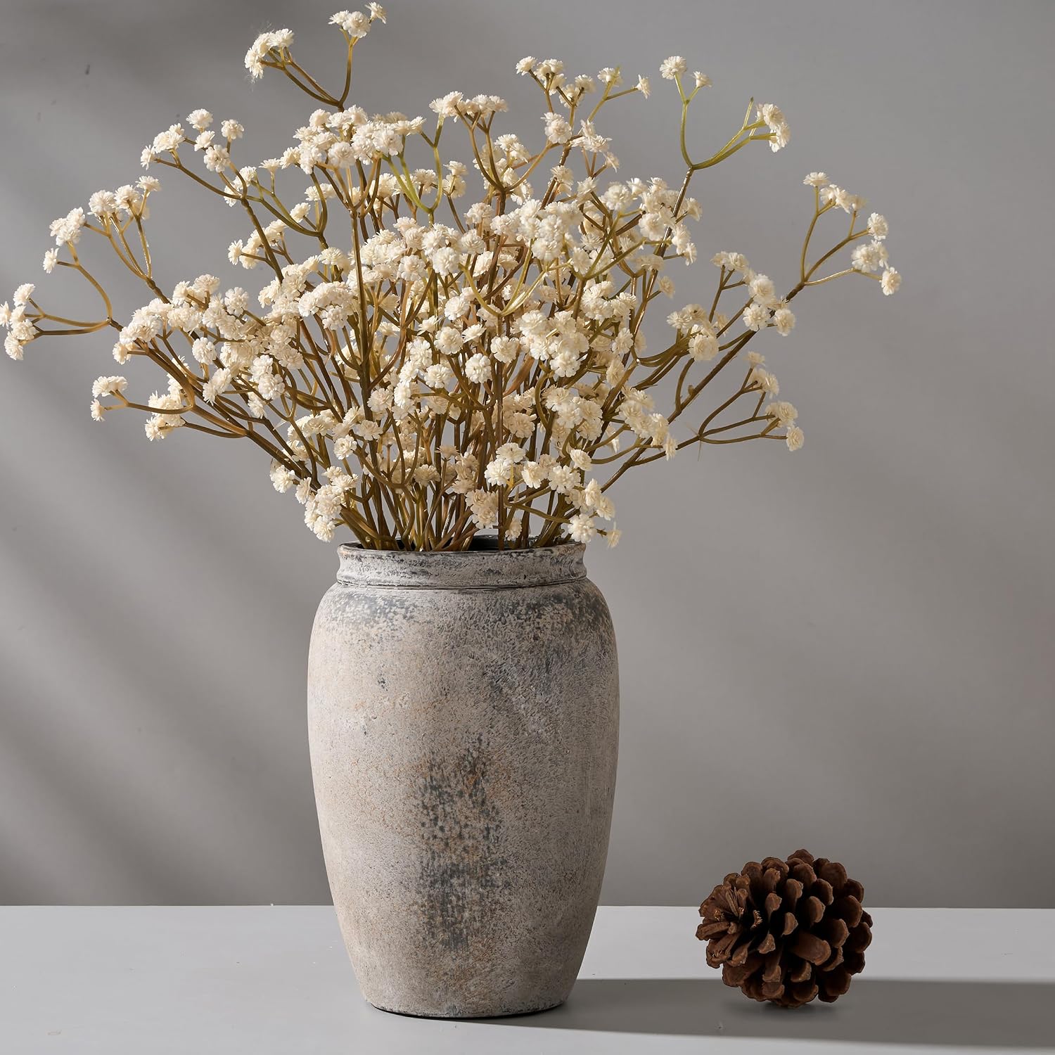 Ceramic Vase / Ceramic Vases / Gray- 8.2 / 8.2 Inch