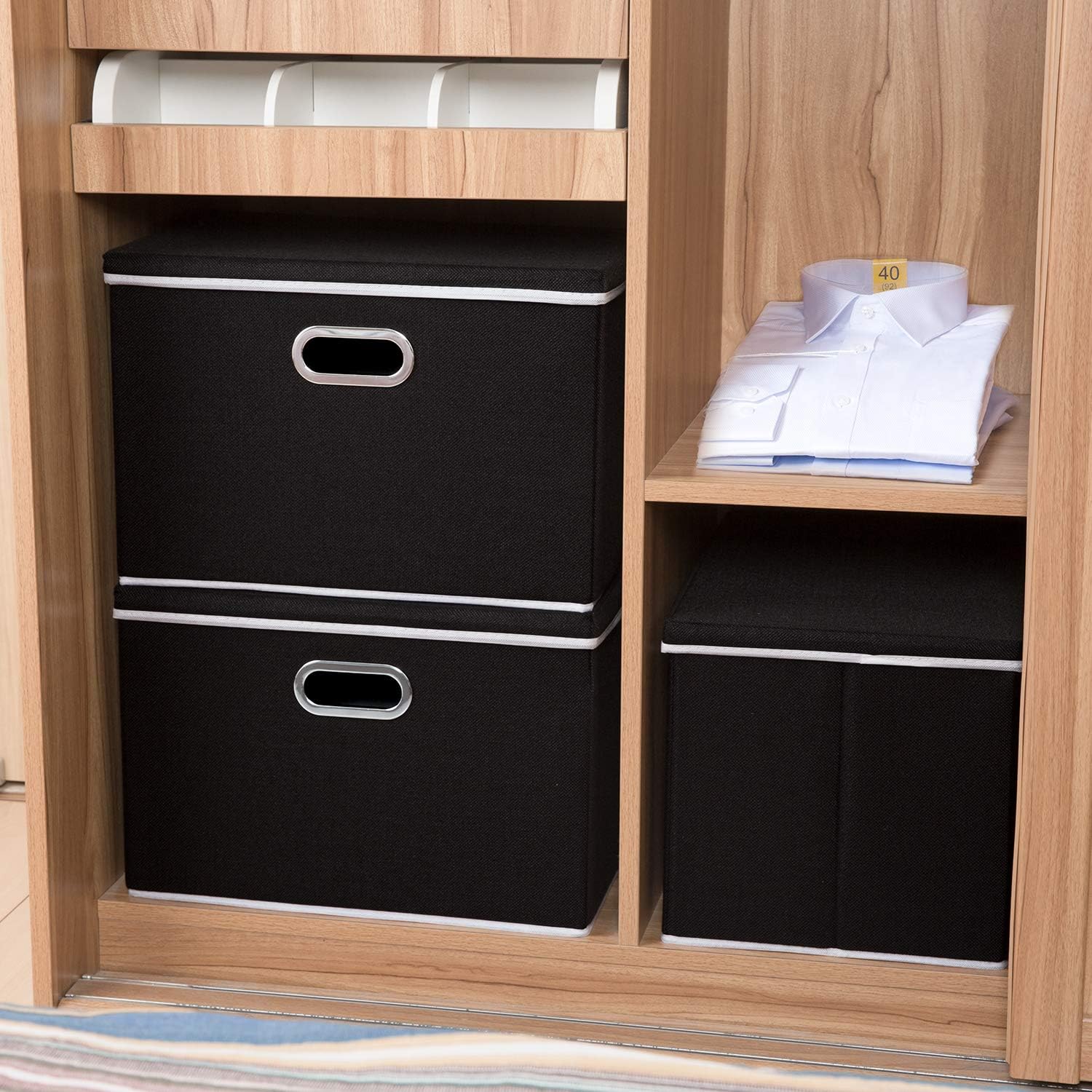 Large Foldable Storage Boxes / Black / L / Set of 3