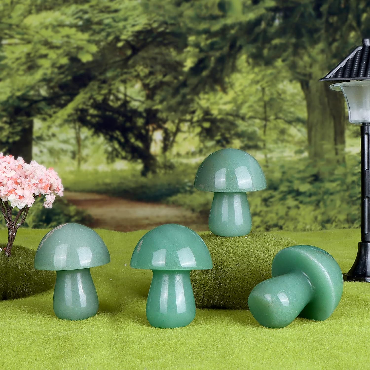 Mini Mushrooms Crystal Mushroom Sculpture Decor Mini Mushroom Gifts Home Decor / Green Aventurine