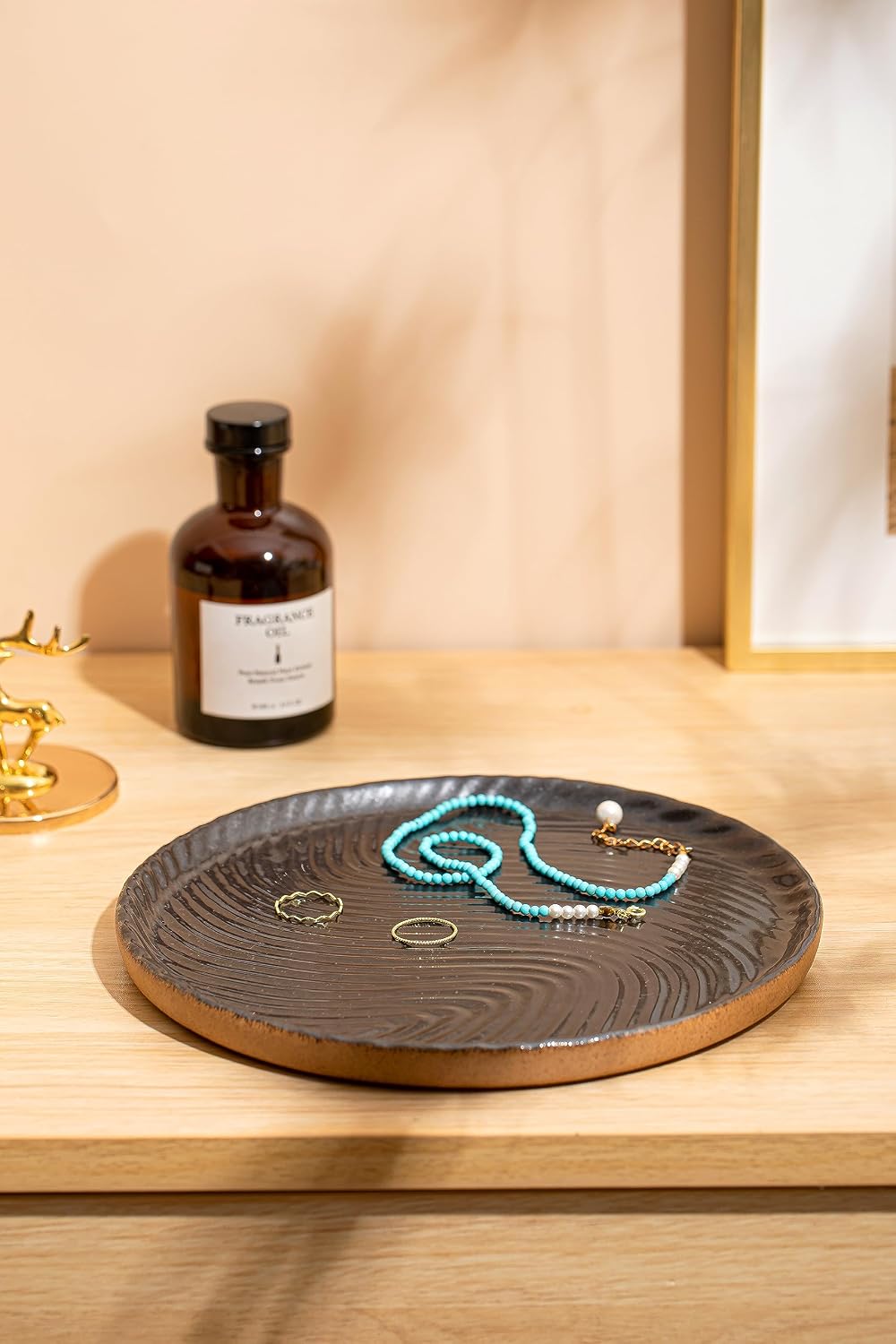 Vanity Tray / Candle & Perfume Organizer / Black / 8 Inch / Set of 8