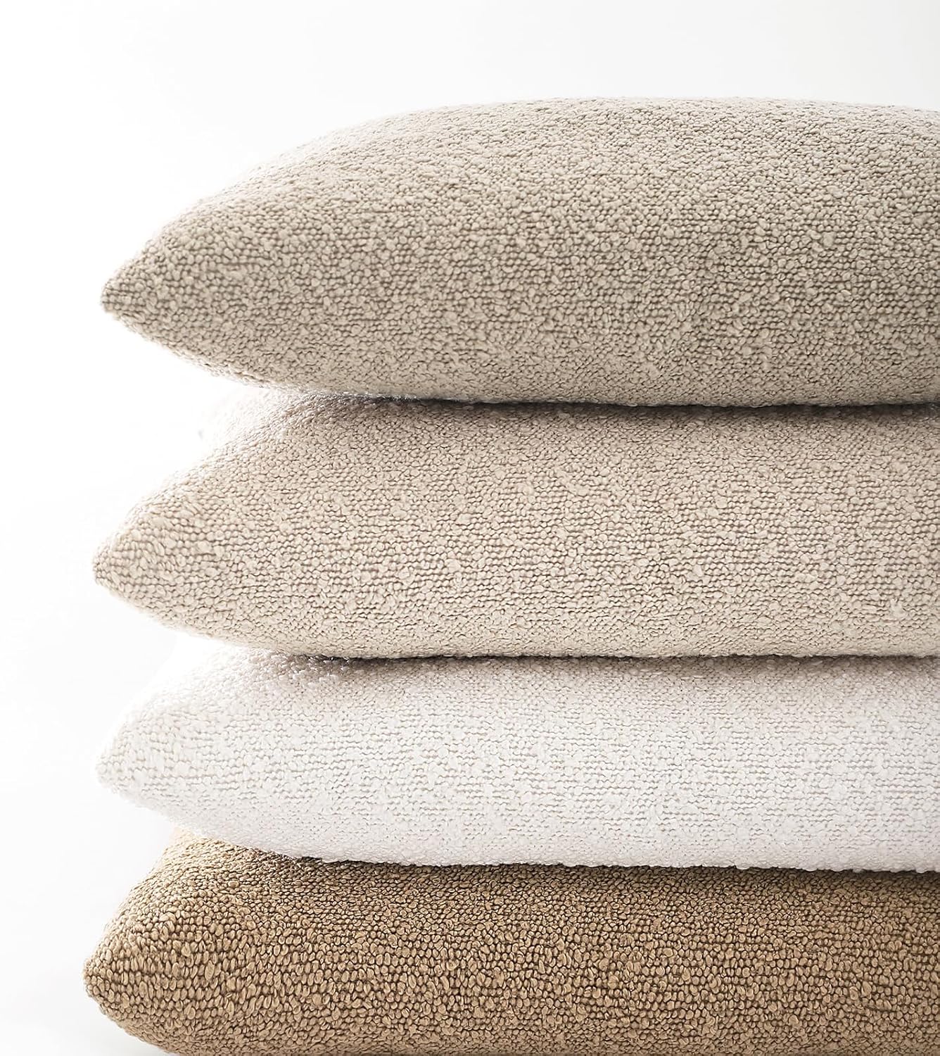 Boucle Throw Pillow Covers / Beige / 18 x 18 / Set of 2