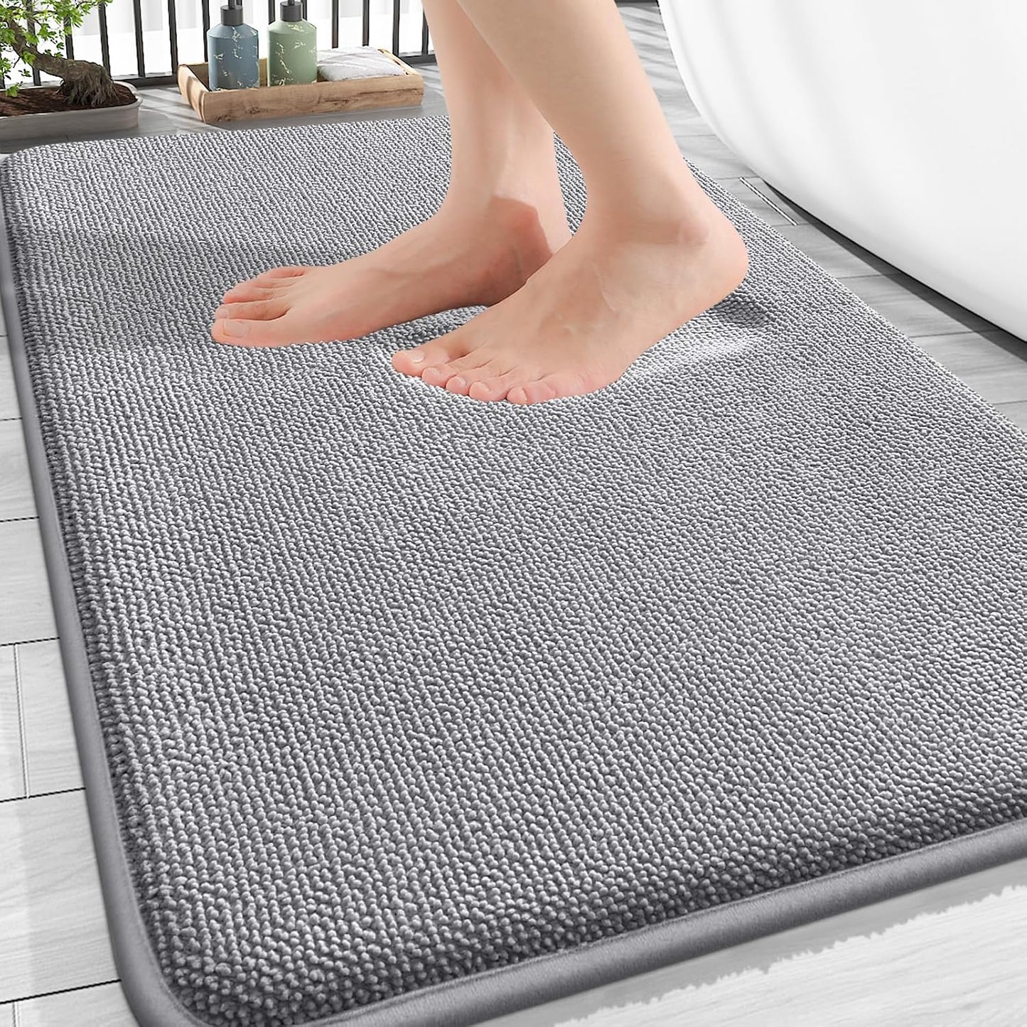 OLANLY Bathroom Runner Rugs 44x24, Extra Soft Absorbent Chenille Bath Rugs