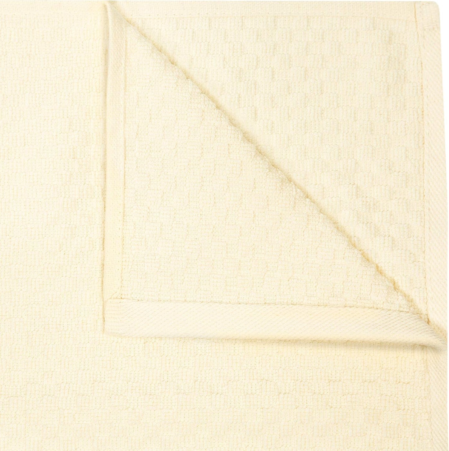 COTTON CRAFT Amazing Kitchen Towel - 12 Pack 100% Cotton Waffle Terry Towel | Ivory - 16x28 inch Euro Café Waffle Weave