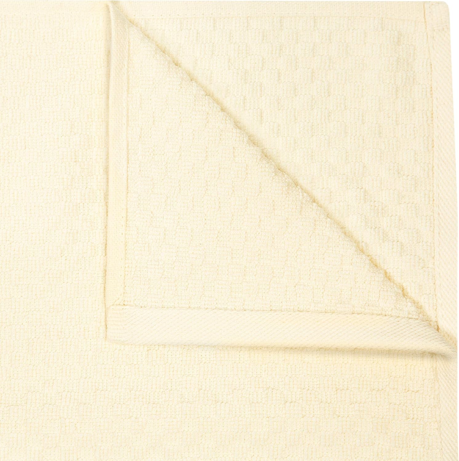 COTTON CRAFT Amazing Kitchen Towel - 12 Pack 100% Cotton Waffle Terry Towel | Ivory - 16x28 inch Euro Café Waffle Weave