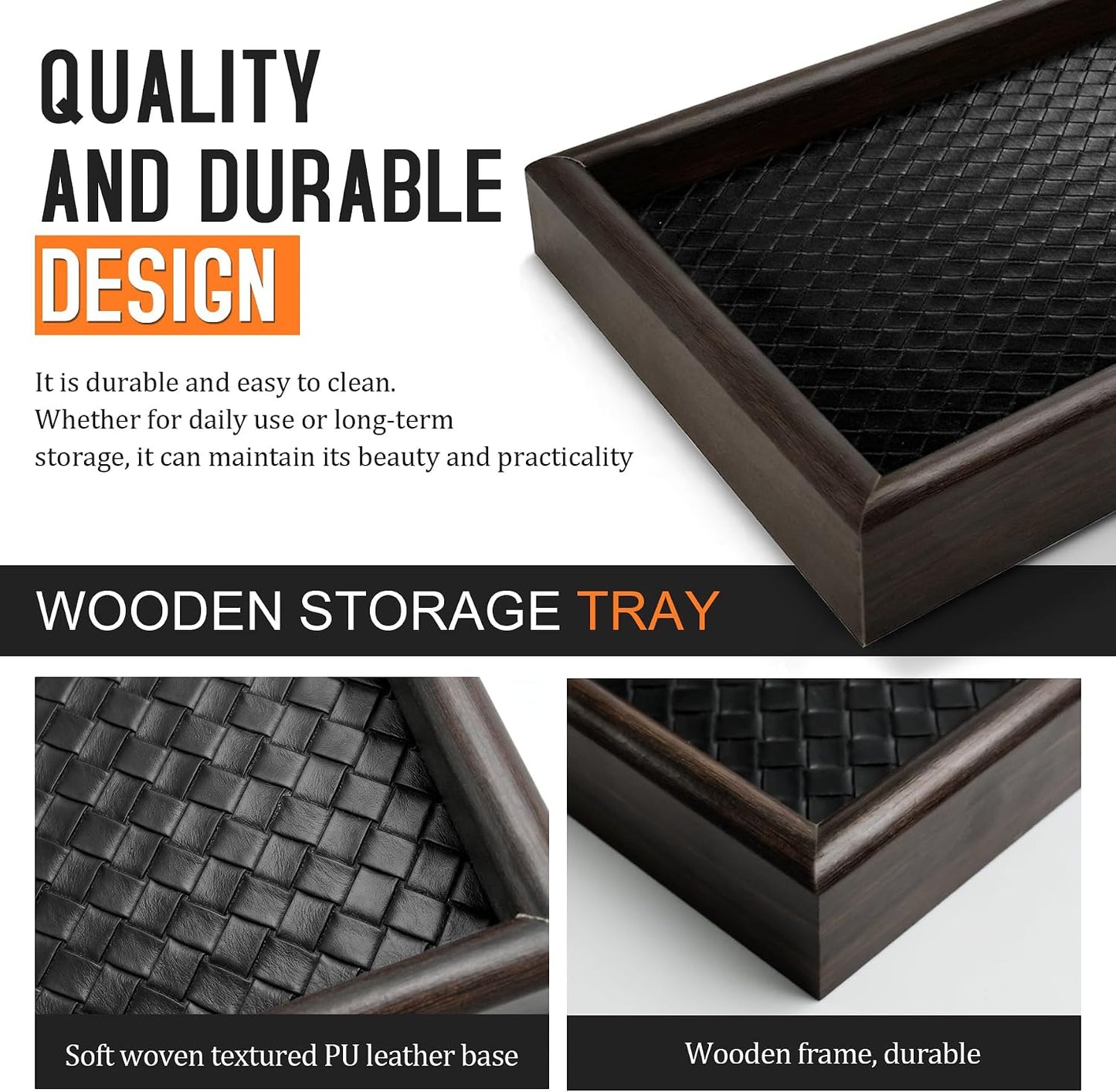 Wooden Valet Tray Desk Organizer