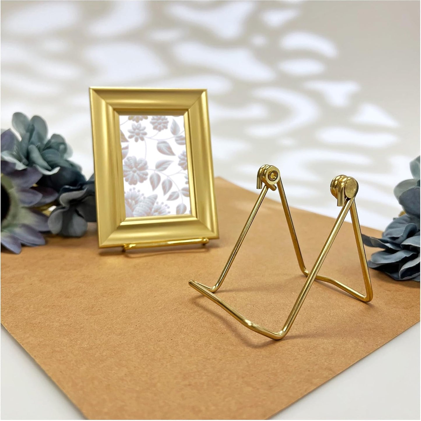 Bard's Folding Gold-toned Wire Easel Stand, 3" H x 2.75" W x 3" D, Pack of 6