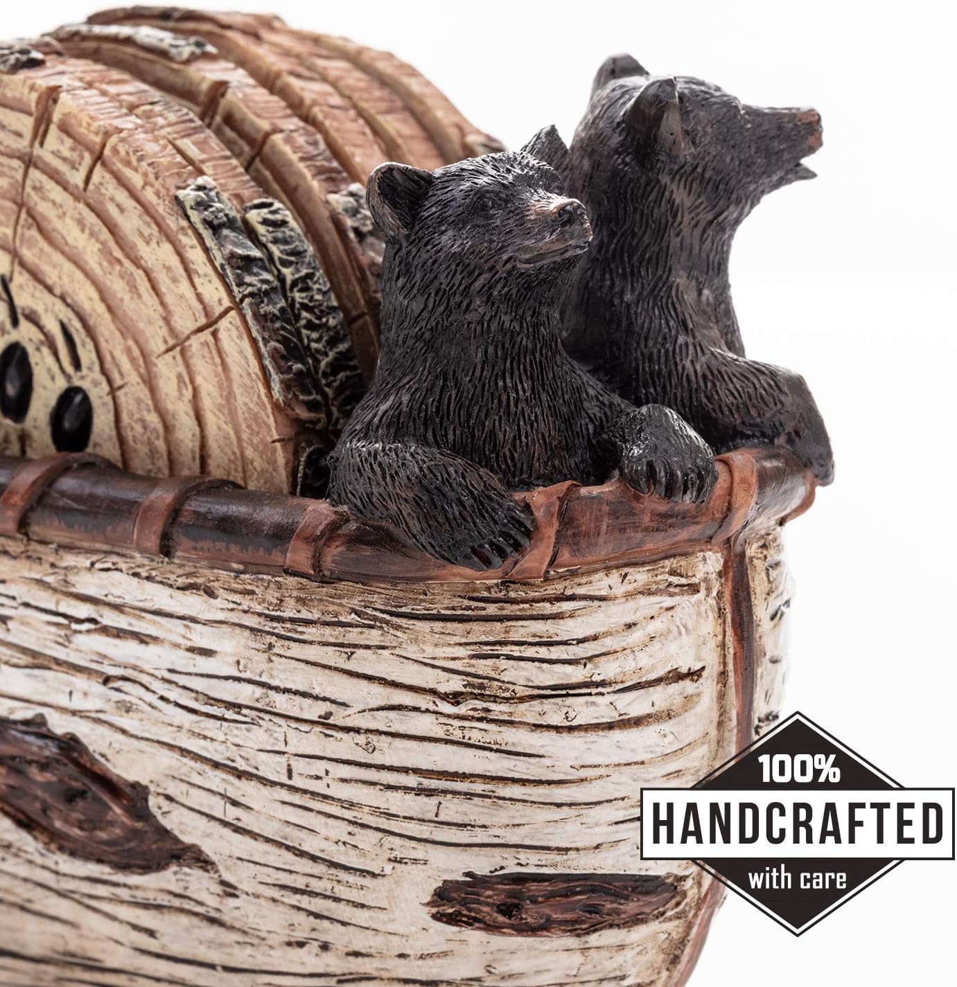 Adorable Bear Figurines / Bear Coaster / Black / Set of 6
