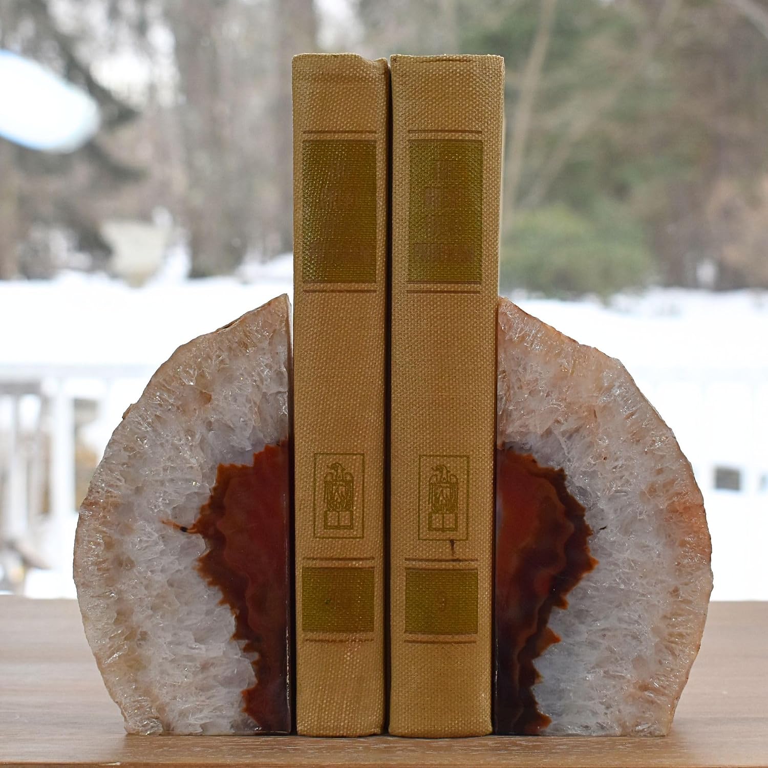Agate Bookends / A Quality Geode / Brown / A Grade 2 - 3 Lbs