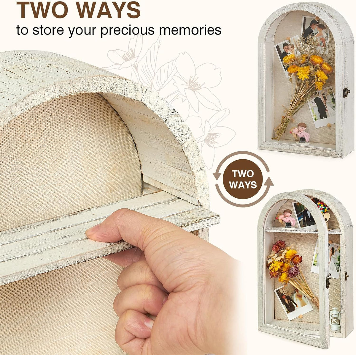 DGWJSU Shadow Box Frame 10x16 Large Shadow Boxes Display Cases with Linen Back and Removable Shelves, Picture Frame