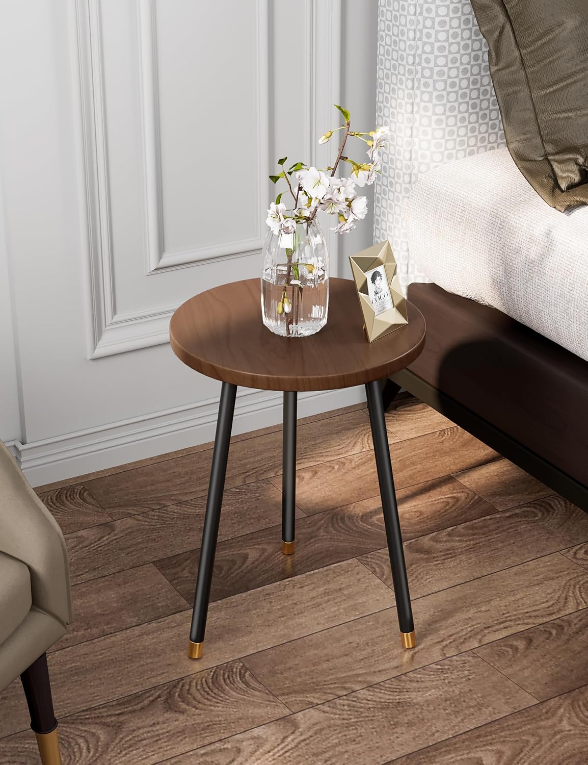 Plant Stand Indoor 2 Pack: Adjustable Wood 16'' Indoor Plant Stand | Mid Century Modern Decor Corner Plant Stands for