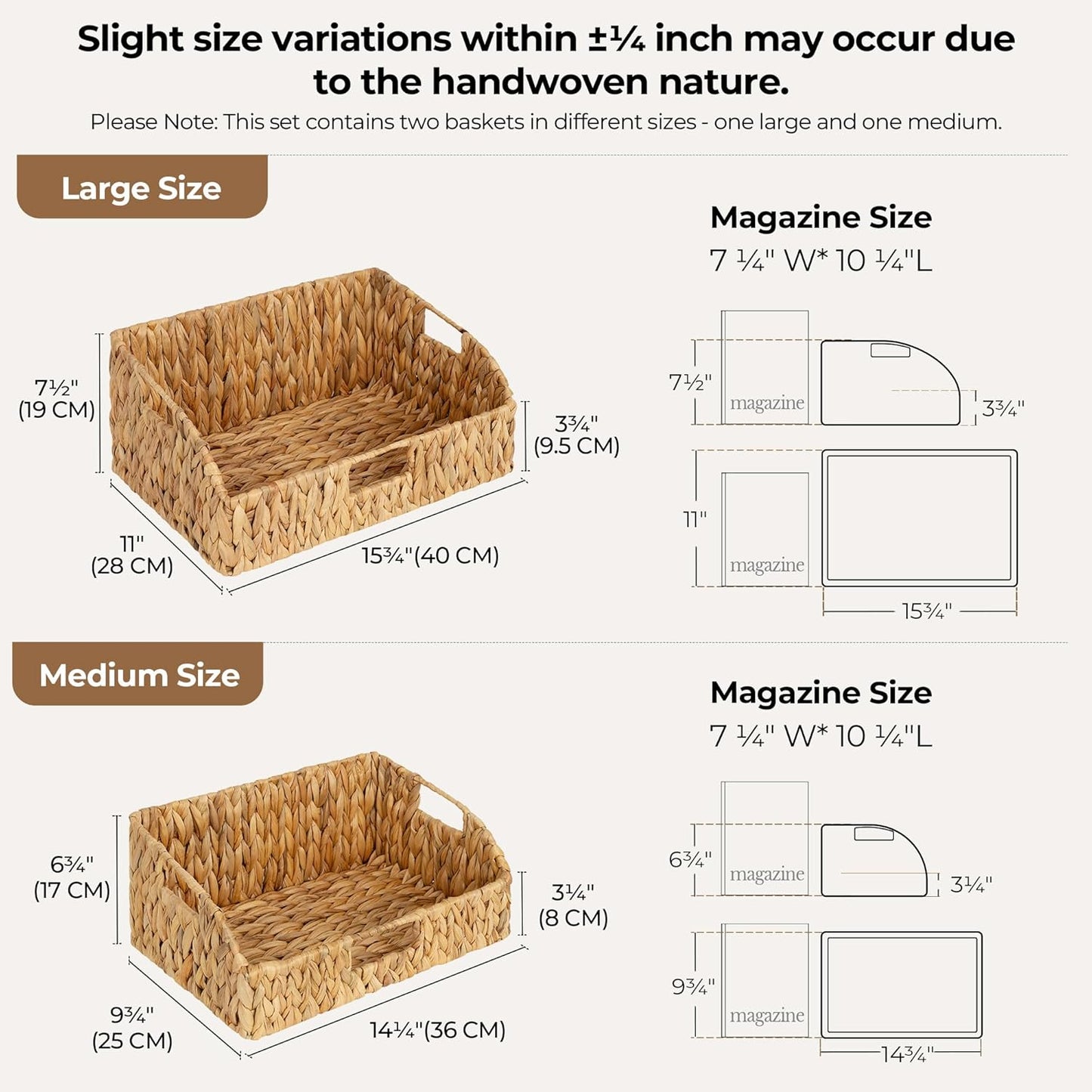 Pantry Organizers / Water Hyacinth Baskets / Natural