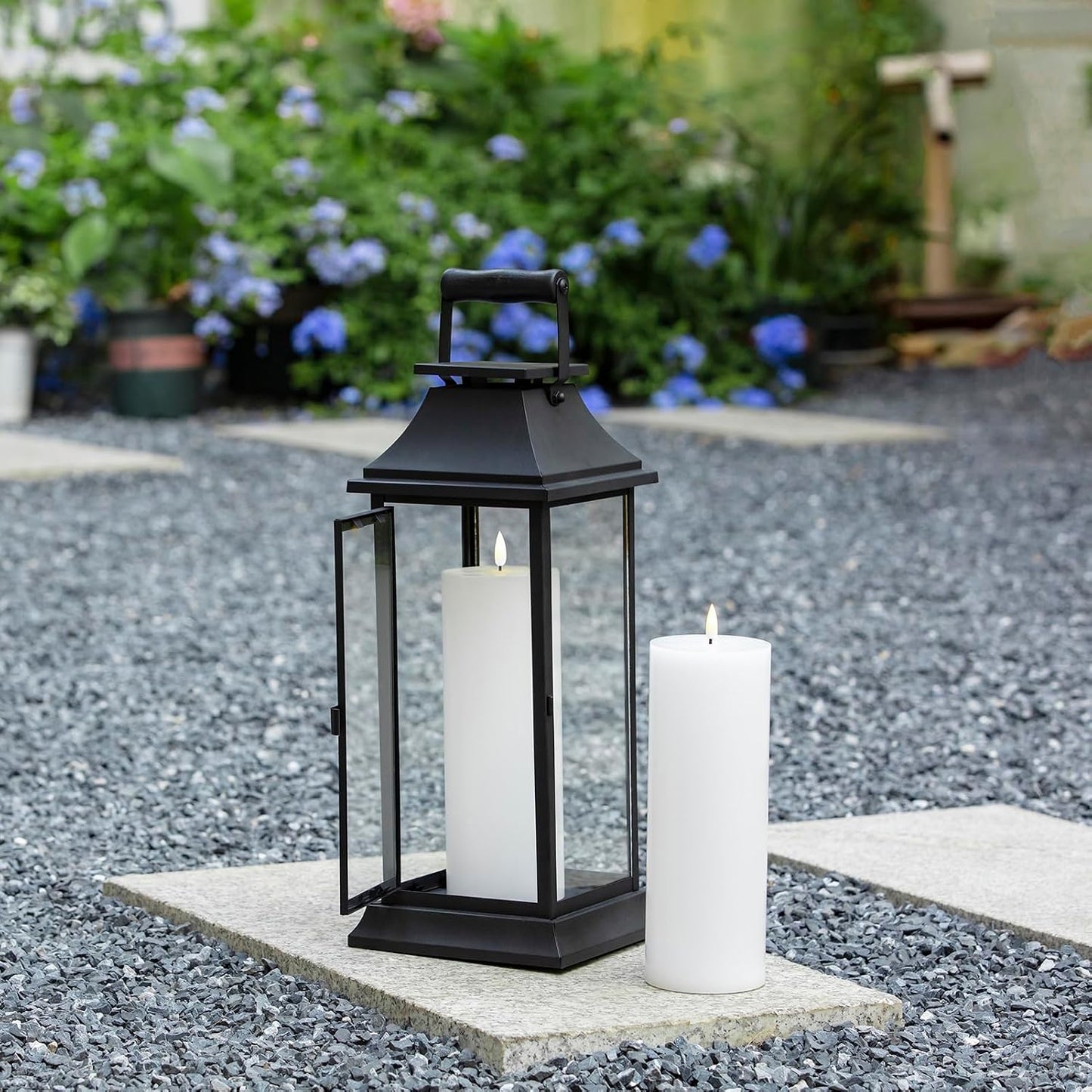 volnyus White Flameless Candles Set of 2 (3x9 inch) Flickering LED Wax Candles Battery Operated with Remote Control