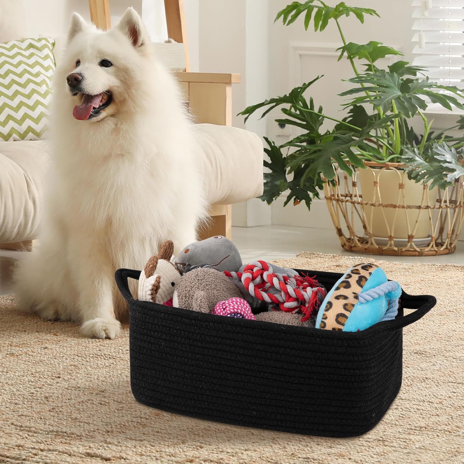 Woven Basket / Storage Baskets / Black / Medium: 13.5l*10w*6h