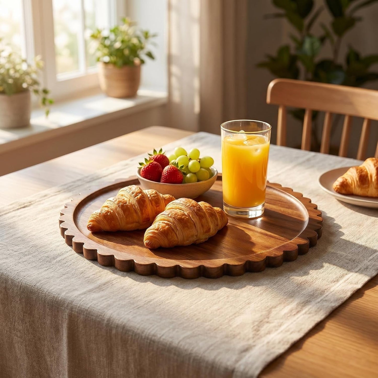 Wooden Decorative Tray / 11.6 / 11.6 Inch