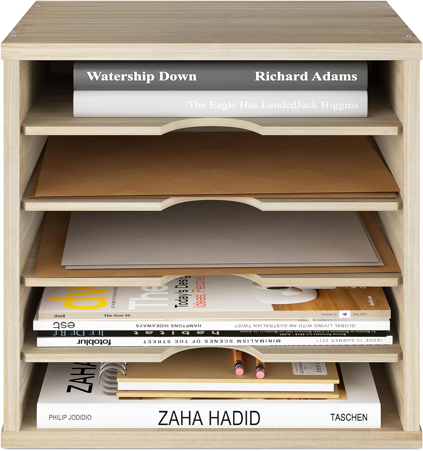 Ballucci 5-Tier File Organizer for Desk, Mail Sorter, Office Desk Organization, Paper Storage Organizers, Folder holder