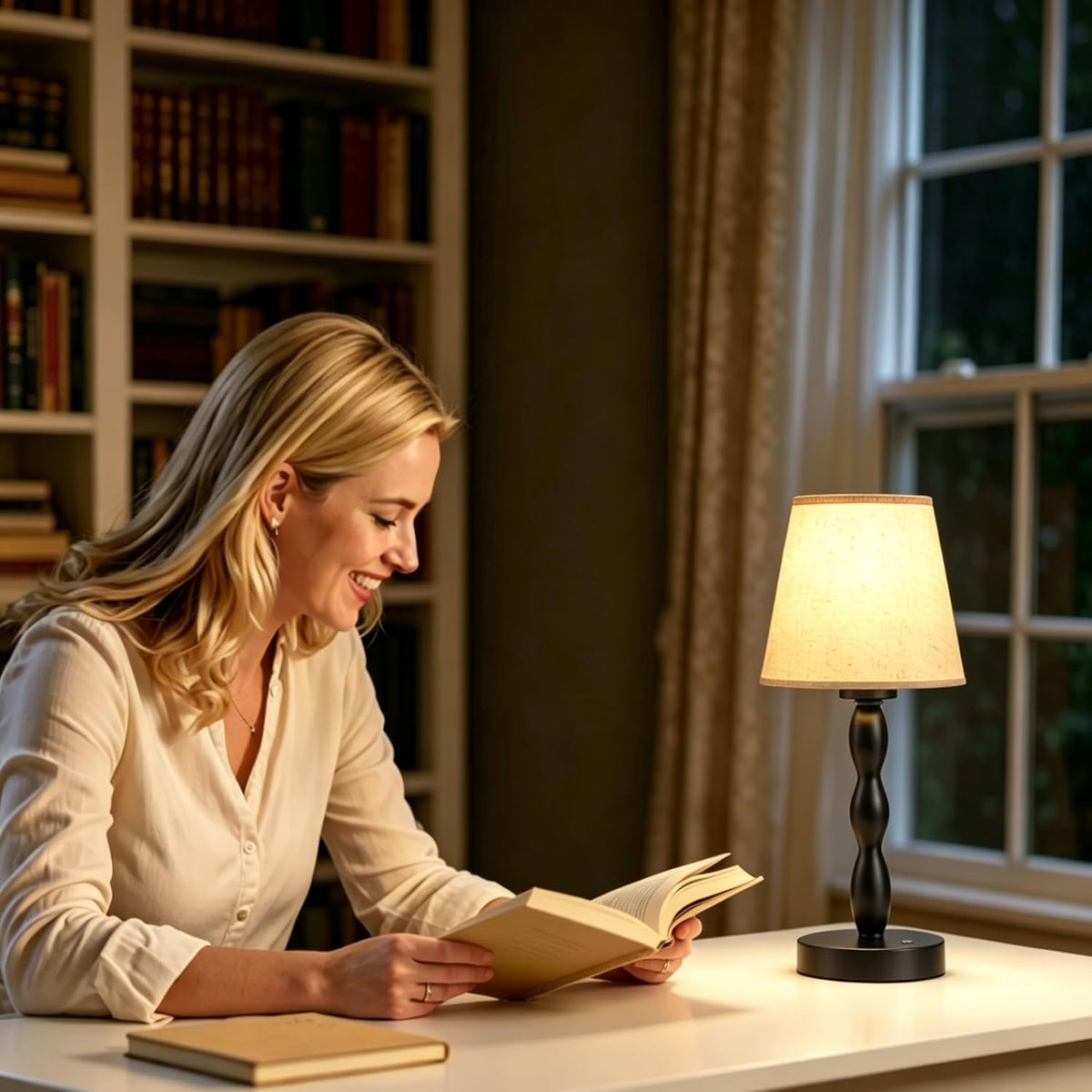 Rechargeable Cordless Table Lamp, 5000mAh Battery Powered Touch Desk Lamp, 3-Level & Stepless Dimmable Night Light