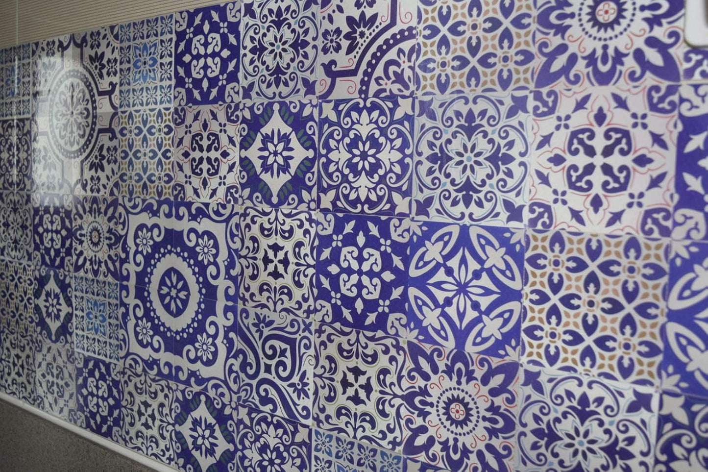 65 units of 13designs Peel and Stick Tile Sticker DIY Decor for Backsplash and Stair Riser / Blue
