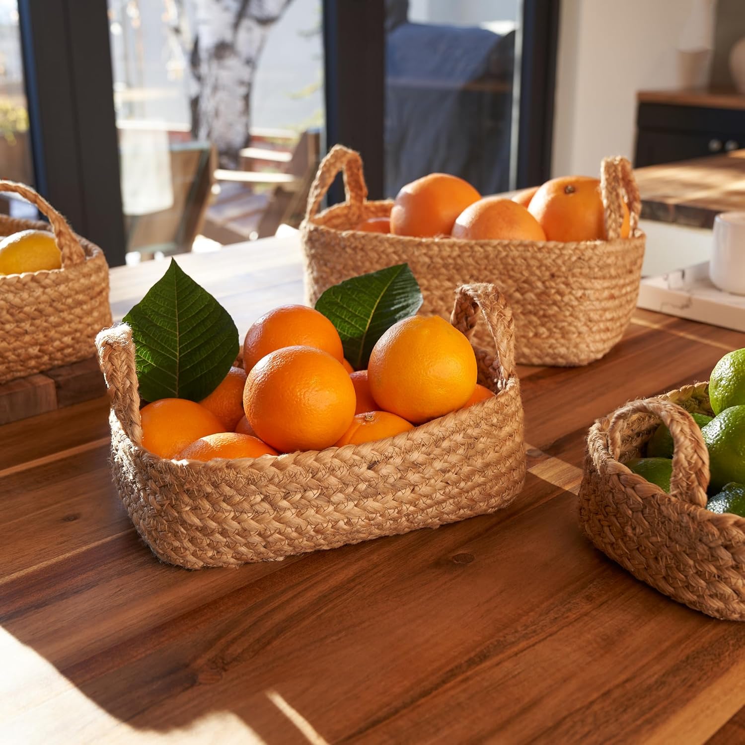 Storage Basket / Jute Rope Baskets / Natural / Set of 4
