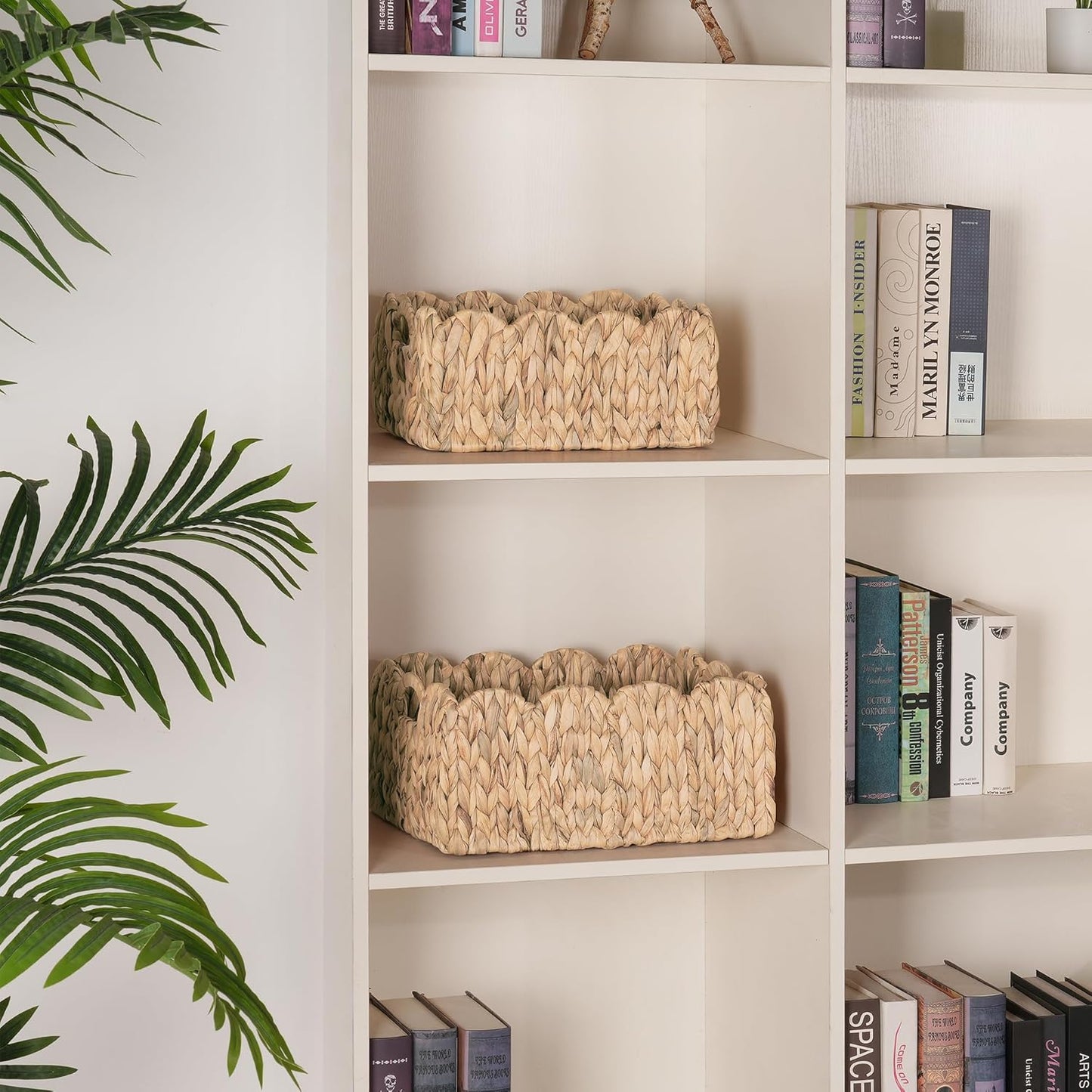 Scalloped Wicker Basket / Rectangle / Natural / Set of 2
