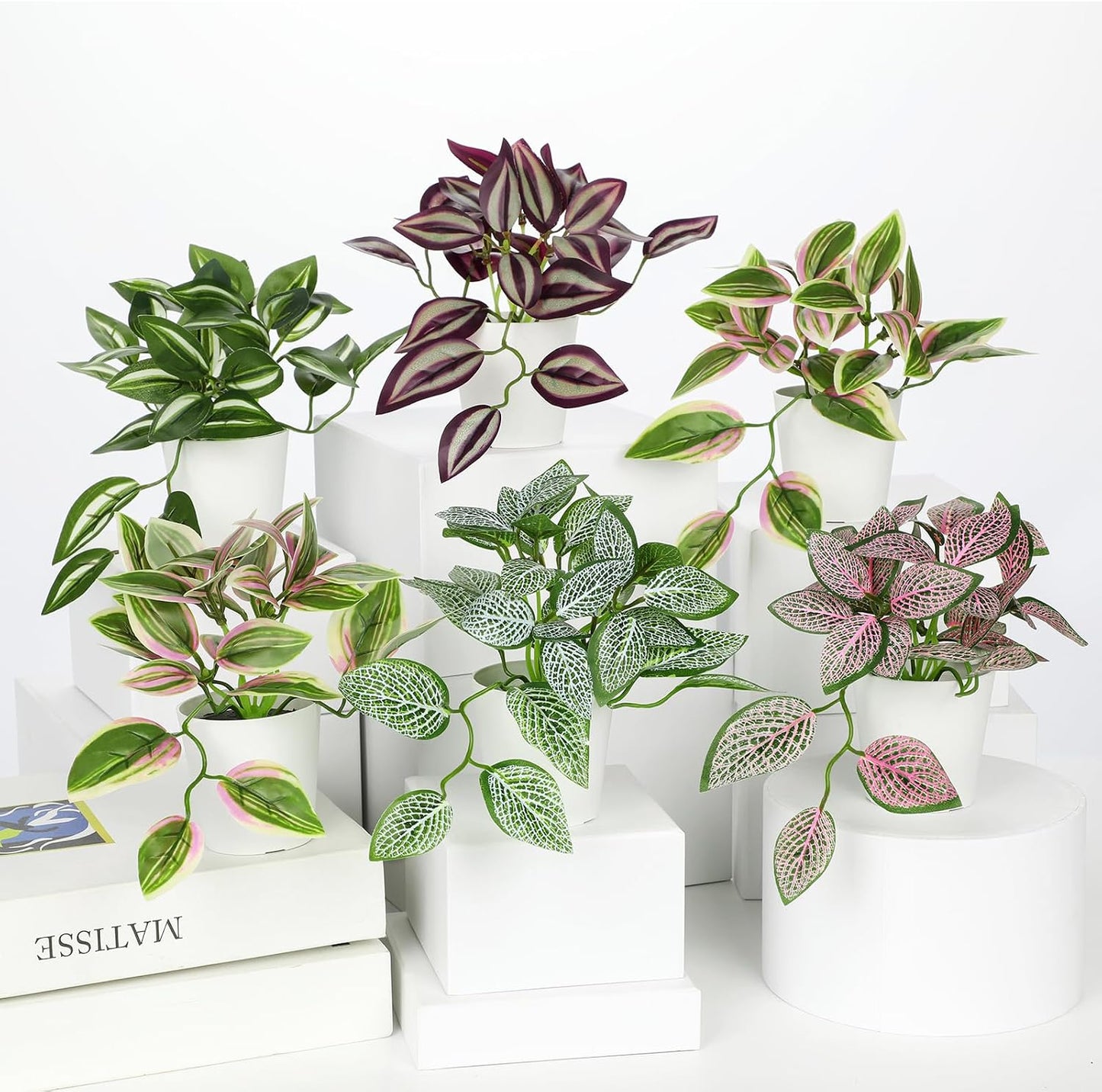 Fake Plants Artificial Plants Indoor Faux Plant / Style 5 / White / Set of 6