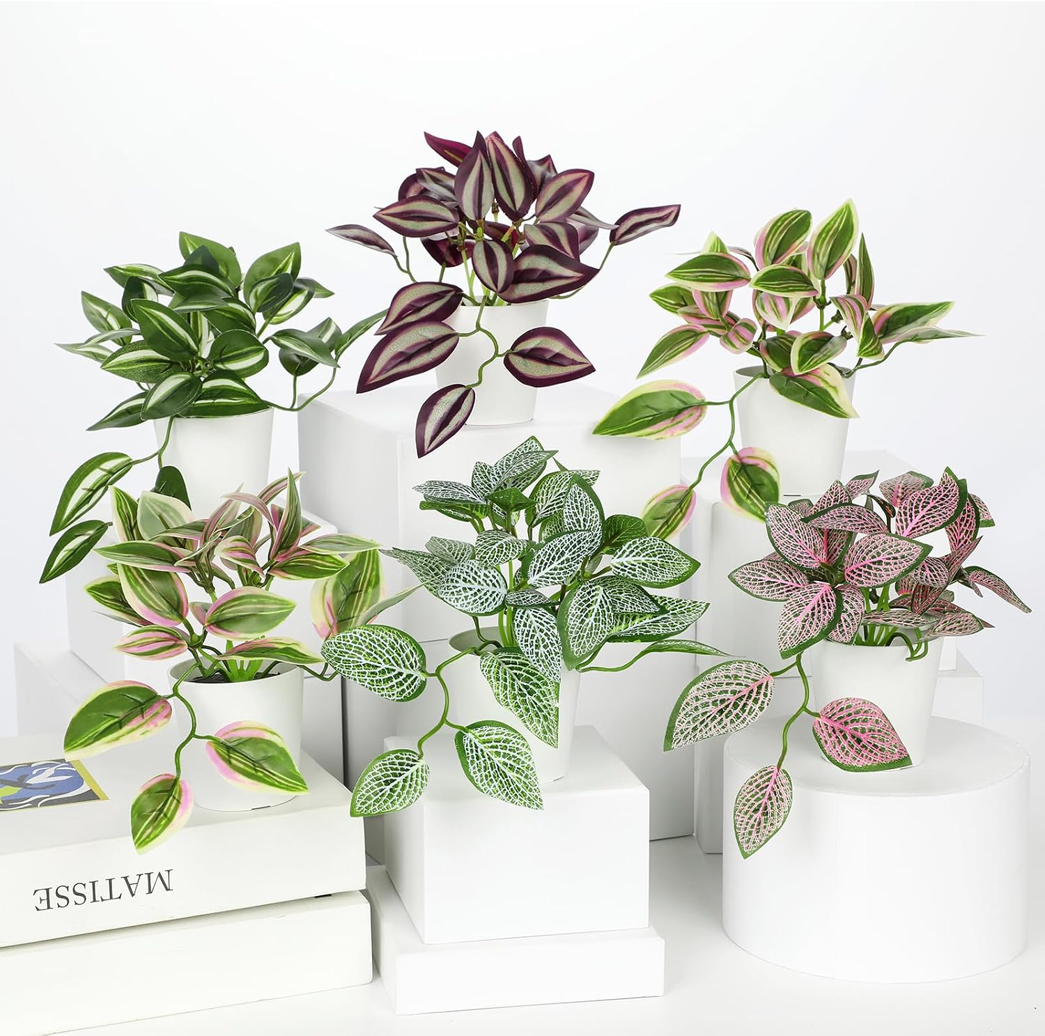 Fake Plants Artificial Plants Indoor Faux Plant / Style 5 / White / Set of 6
