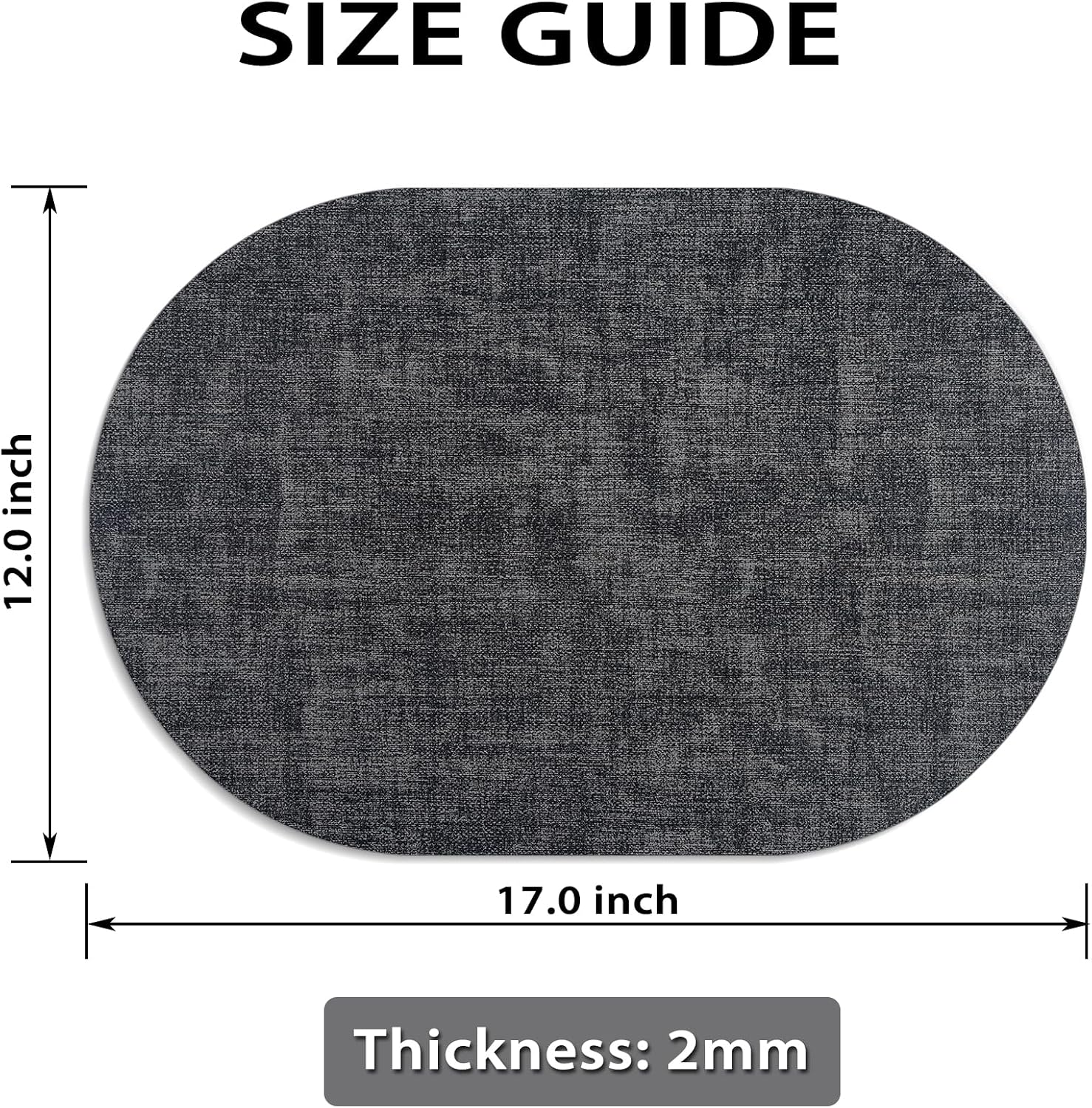 Placemats Set of 8 Non-Slip, Heat Resistant Oval Leather Place mats Double Layer, Waterproof Table Mats Easy to Clean