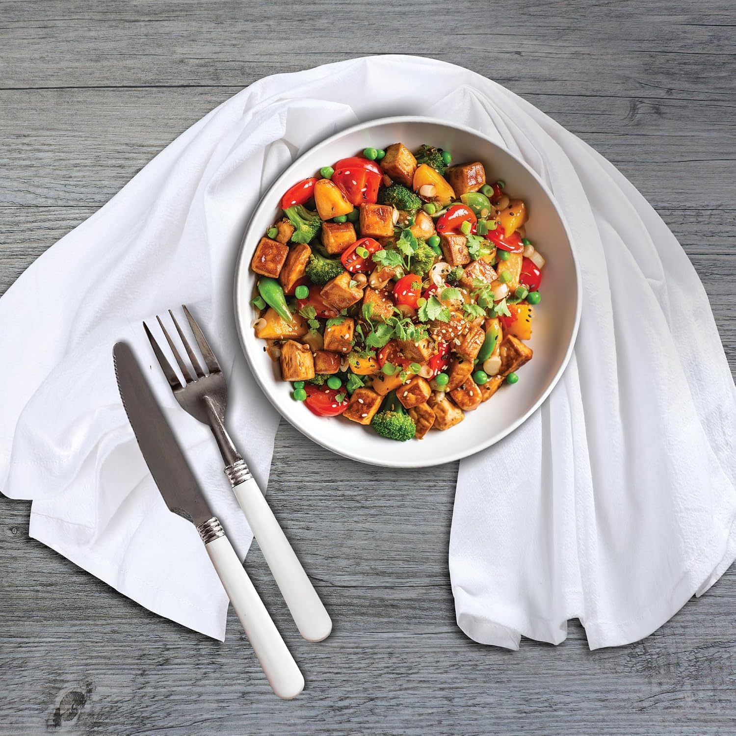 Urban Villa Flour Sack White Kitchen Towels 100% Cotton Highly Absorbent Dish Towels for Bread Proofing Baking Drying