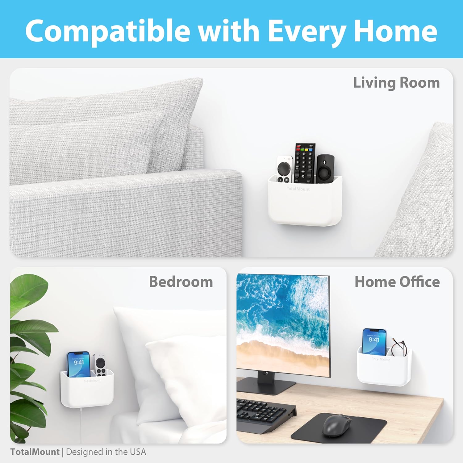 Hole-Free Remote Holder / Standard White