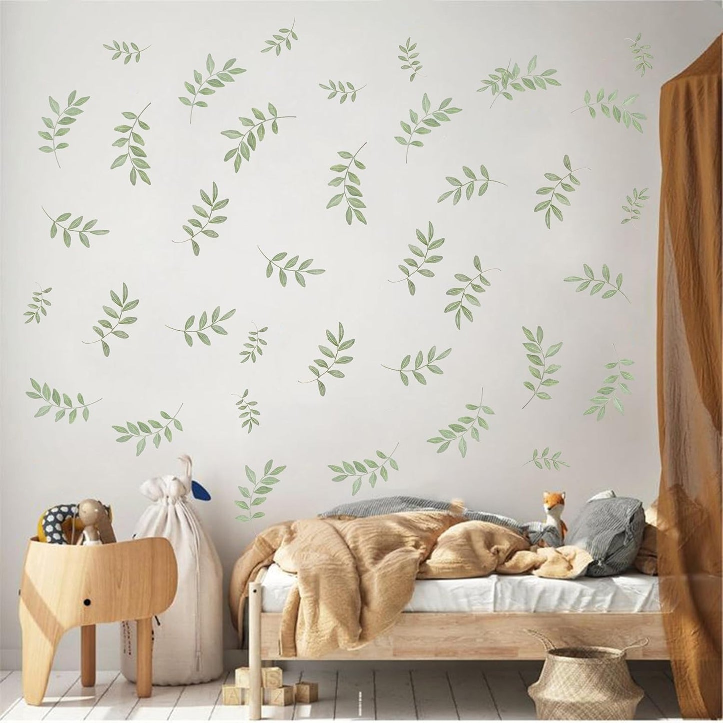 Boho Greenery Leaves Wall Decals / Greenl Leaves / Green