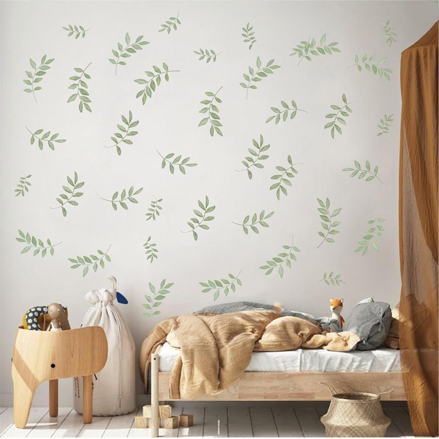 Boho Greenery Leaves Wall Decals / Greenl Leaves / Green