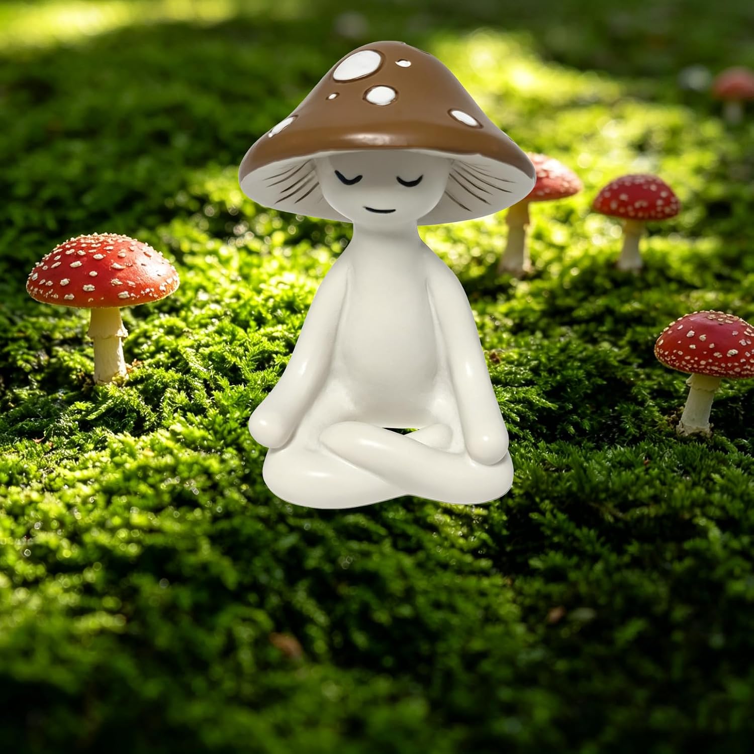 Meditation Mushroom Statue / Small Figurines Mushrooms Decor