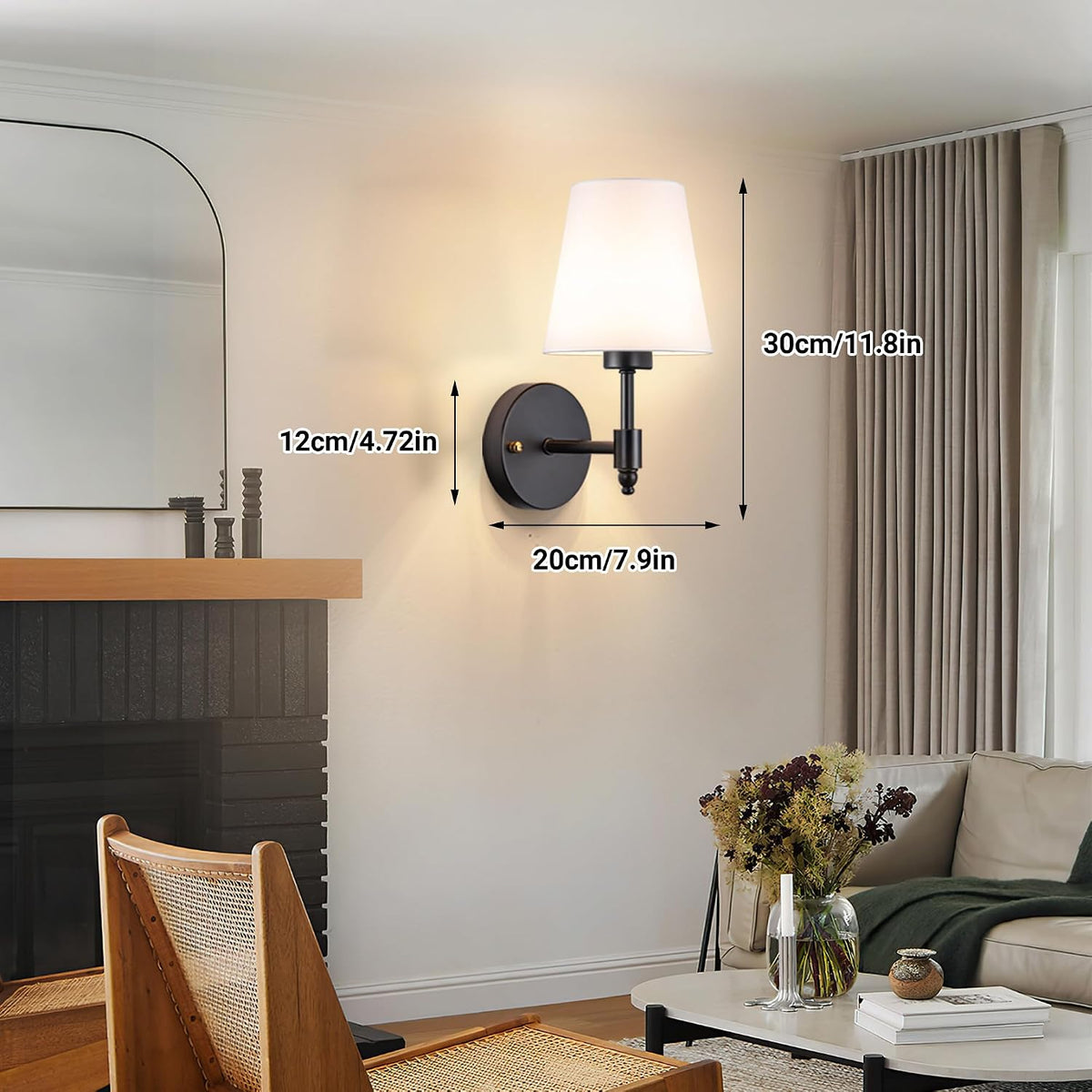YHCDLAMP Battery Operated Wall Sconces Set of Two, Rechargeable Wireless Wall Lights with 10000mAh RGB Dimmable